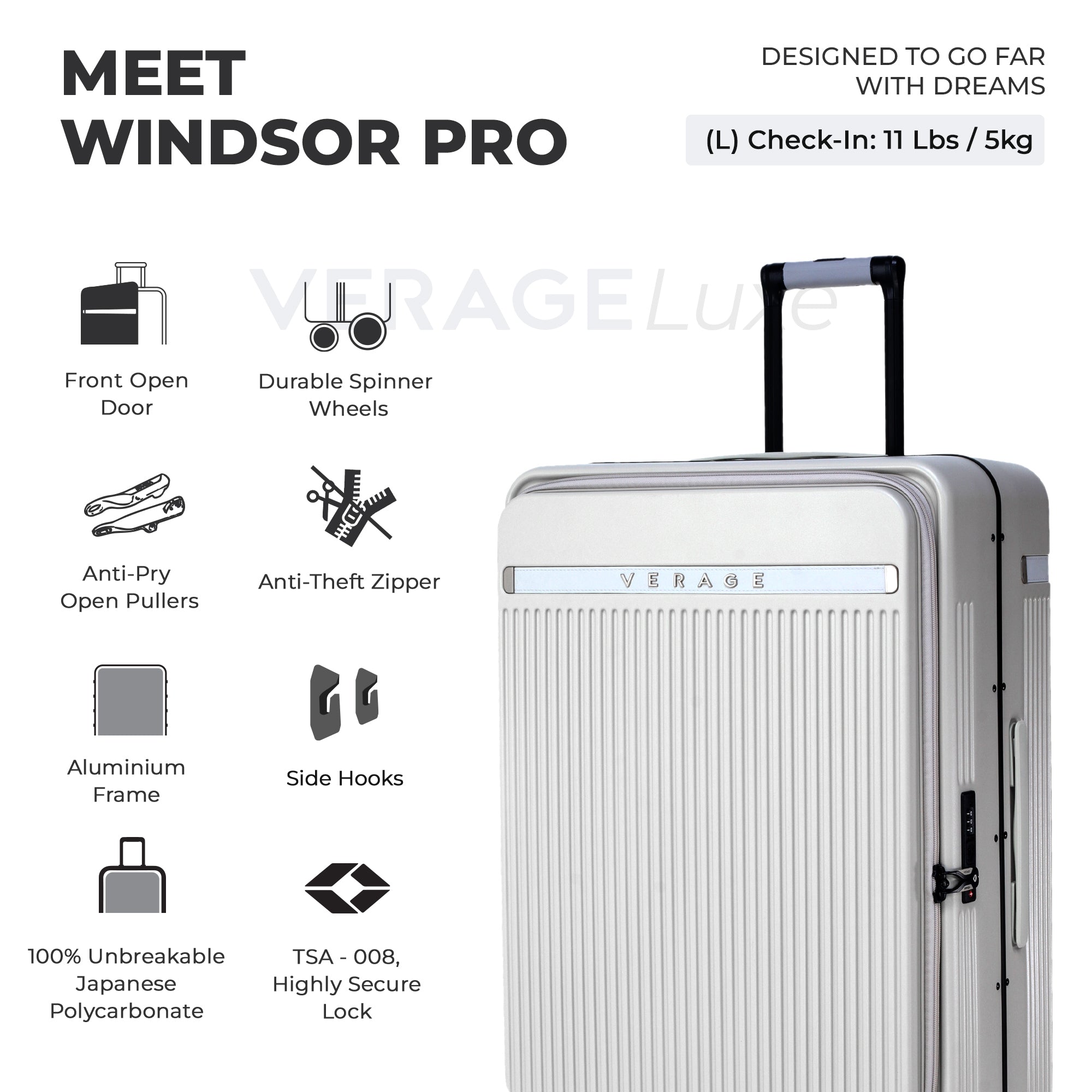 VERAGE Luxe Windsor Pro Large Check-In