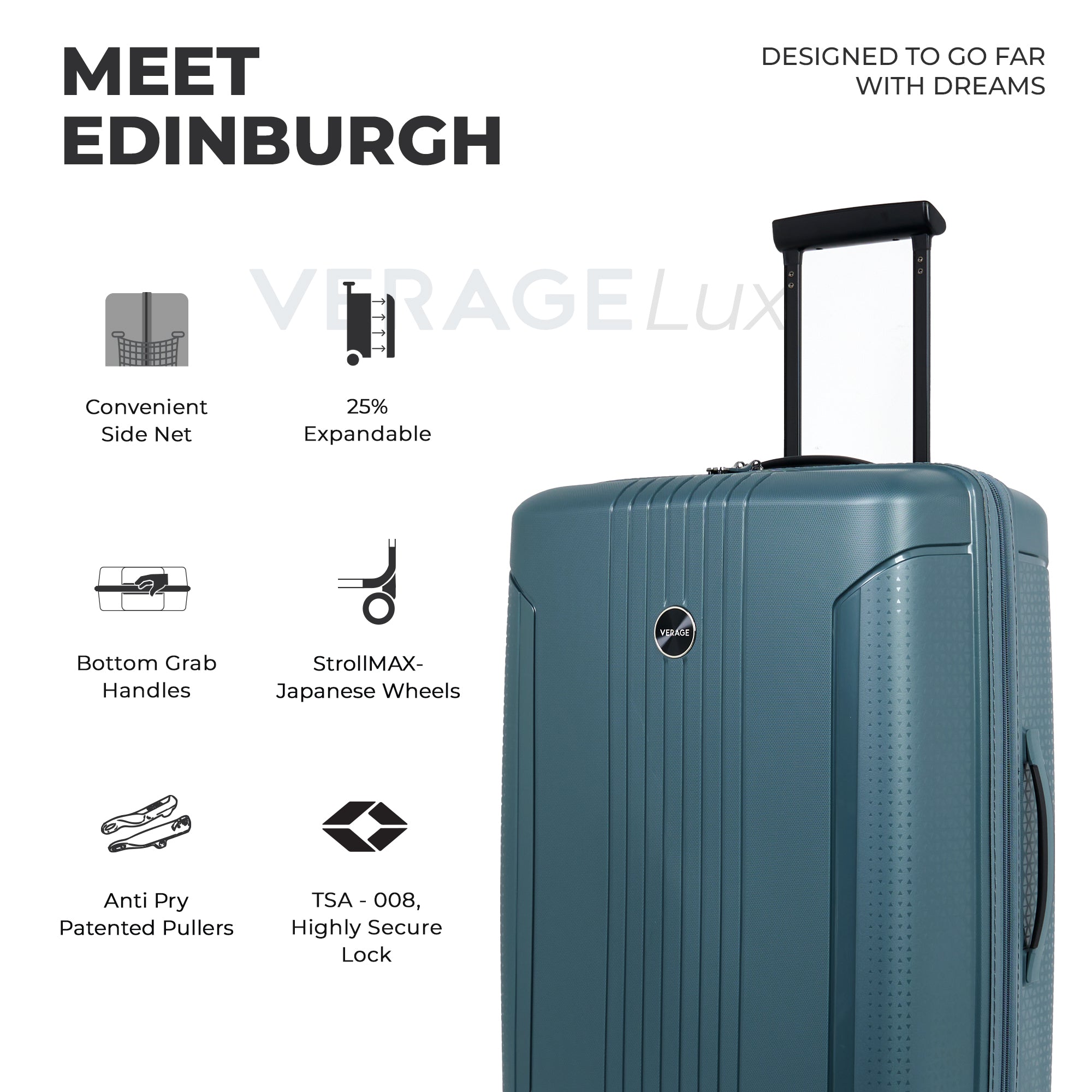 VERAGE Luxe Edinburgh Set Of 2 (S) Carry-on + (M) Check-In