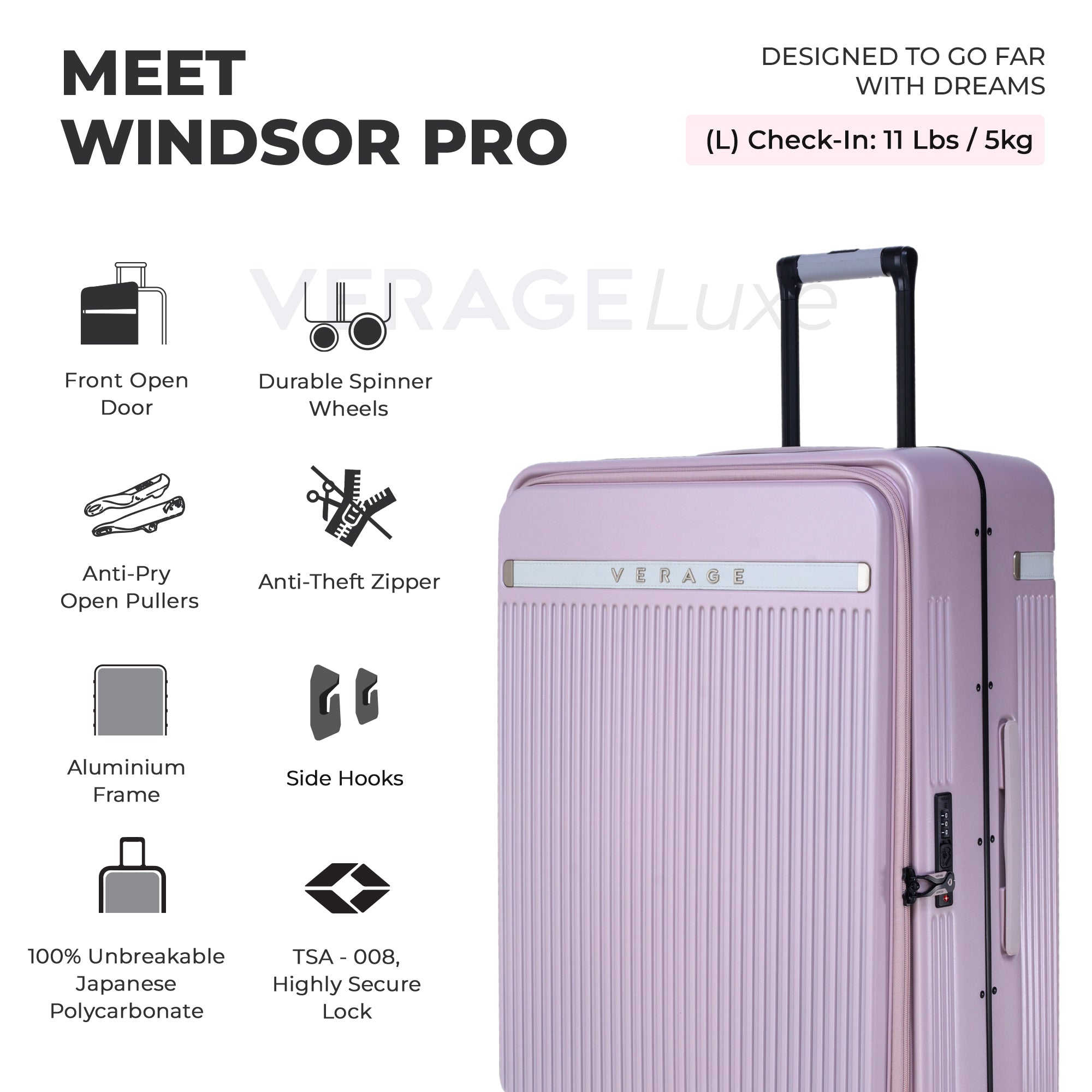 VERAGE Luxe Windsor Pro Large Check-In