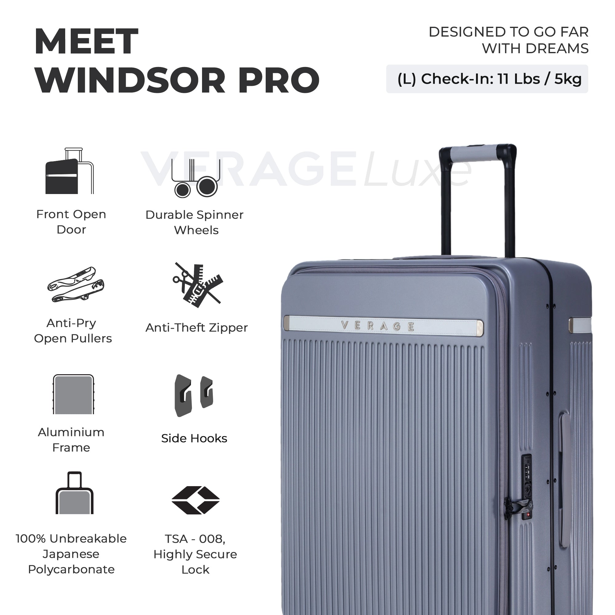 VERAGE Luxe Windsor Pro Large Check-In