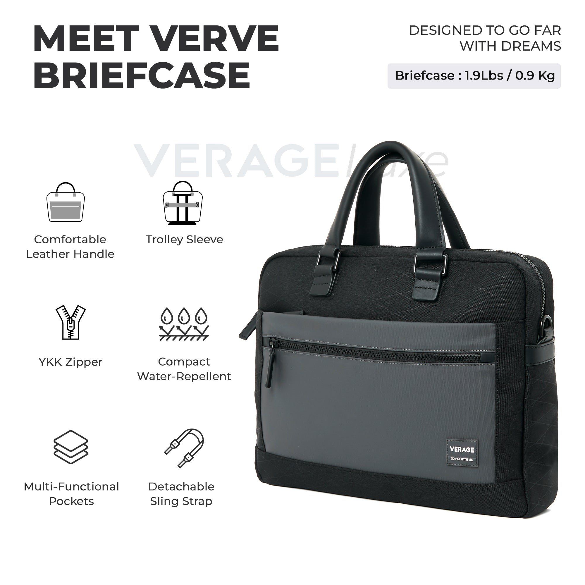 Verve Briefcase Black