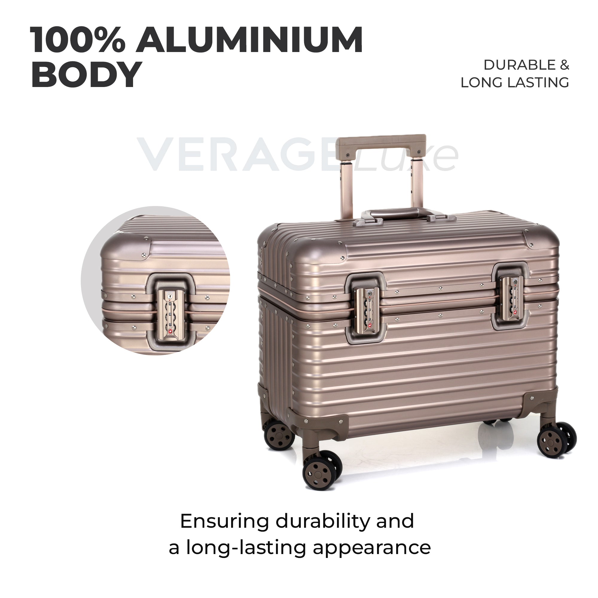 VERAGE Luxe Aviator - Aluminium Rolling Tote