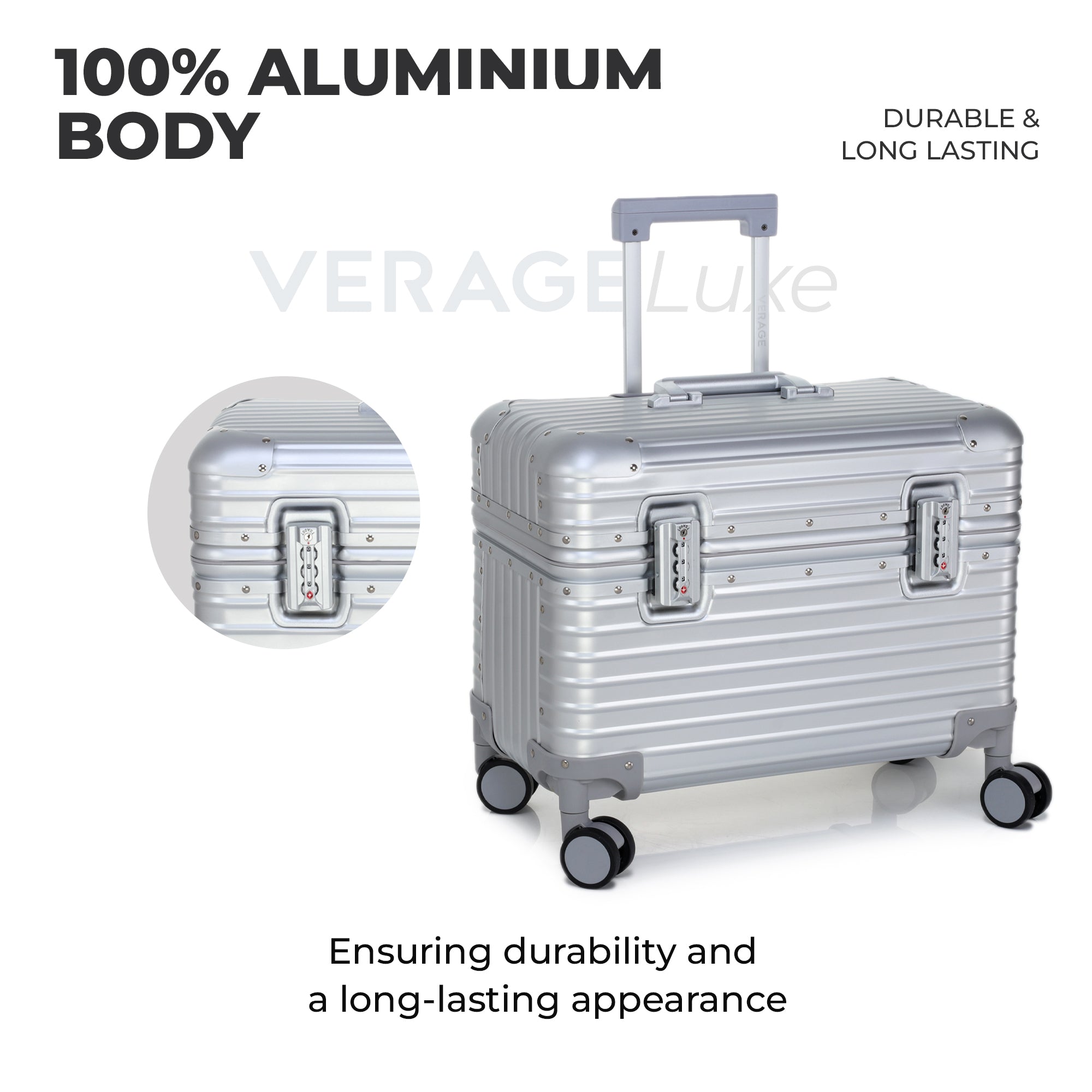 VERAGE Luxe Aviator - Aluminium Rolling Tote