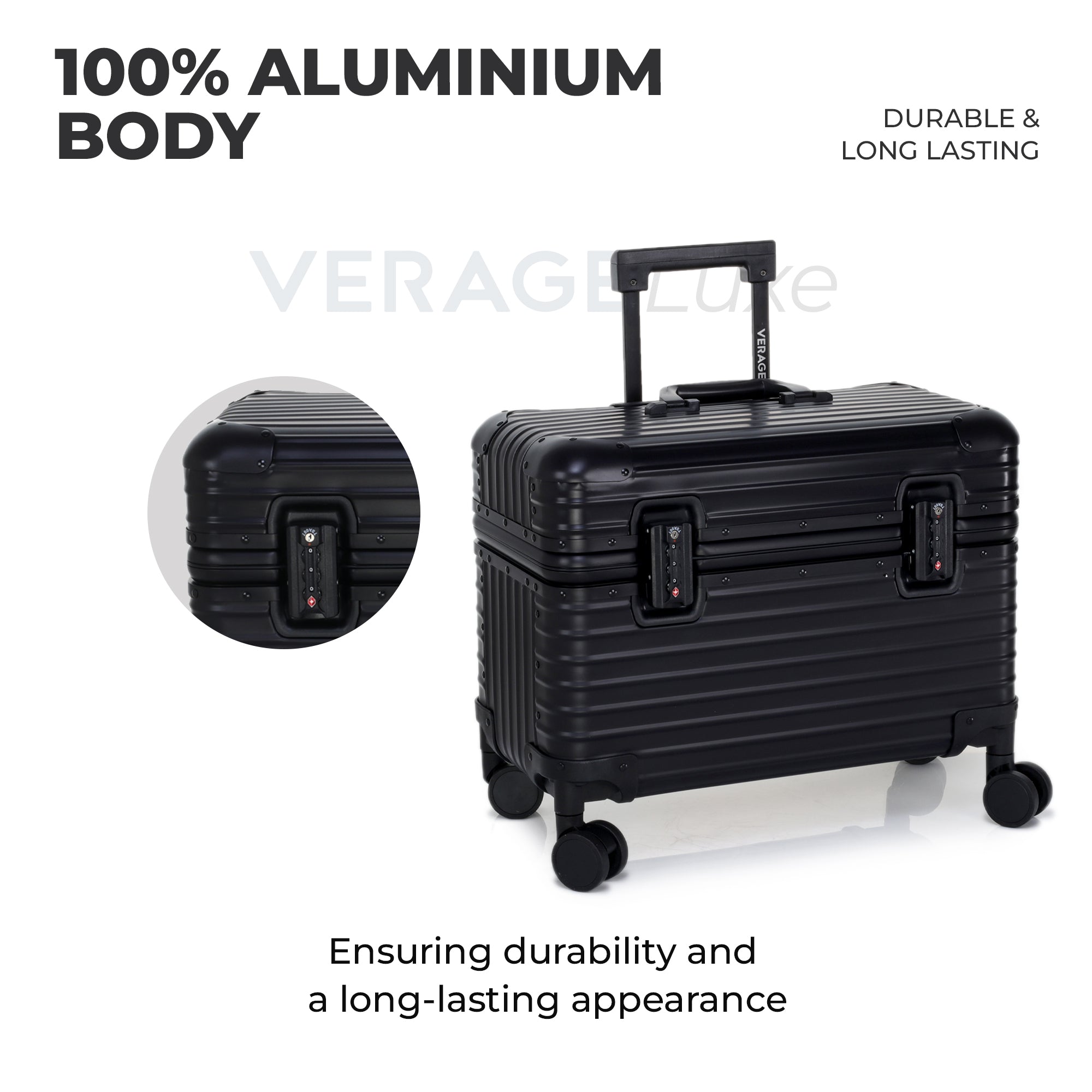 VERAGE Luxe Aviator - Aluminium Rolling Tote