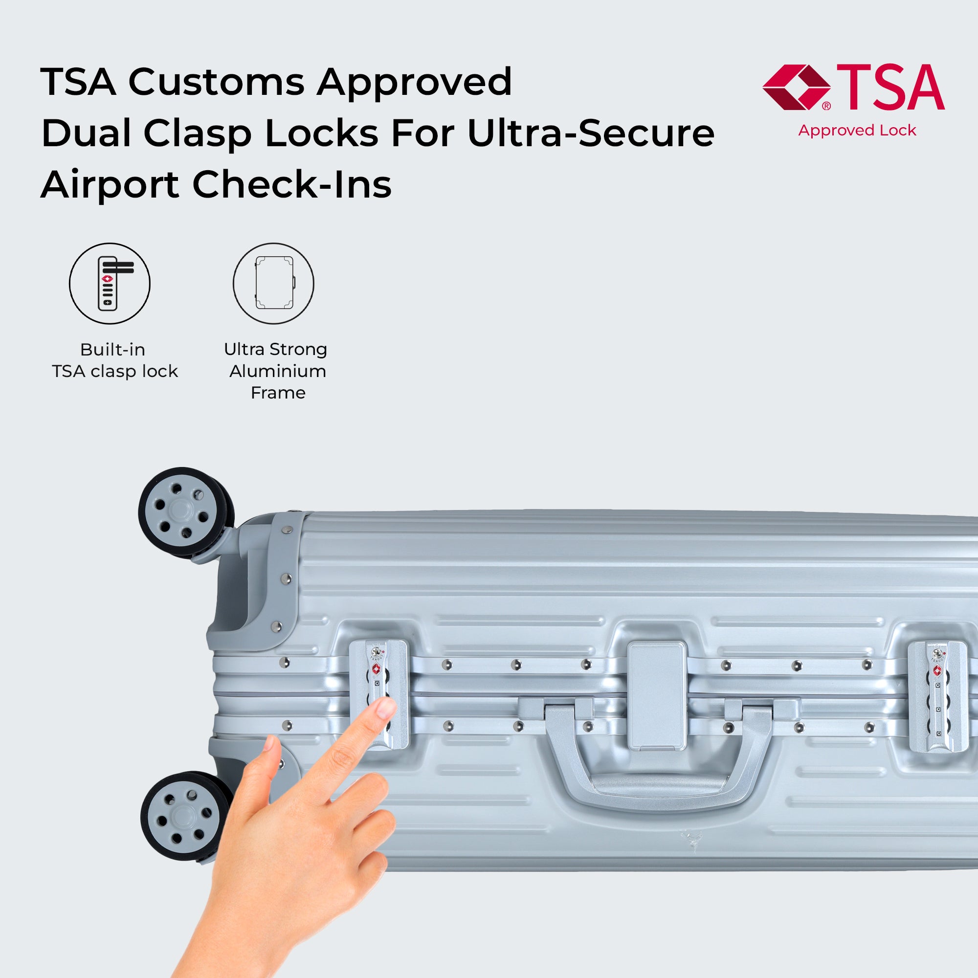 Secure Jet- Aluminium Medium Check-In (Silver)