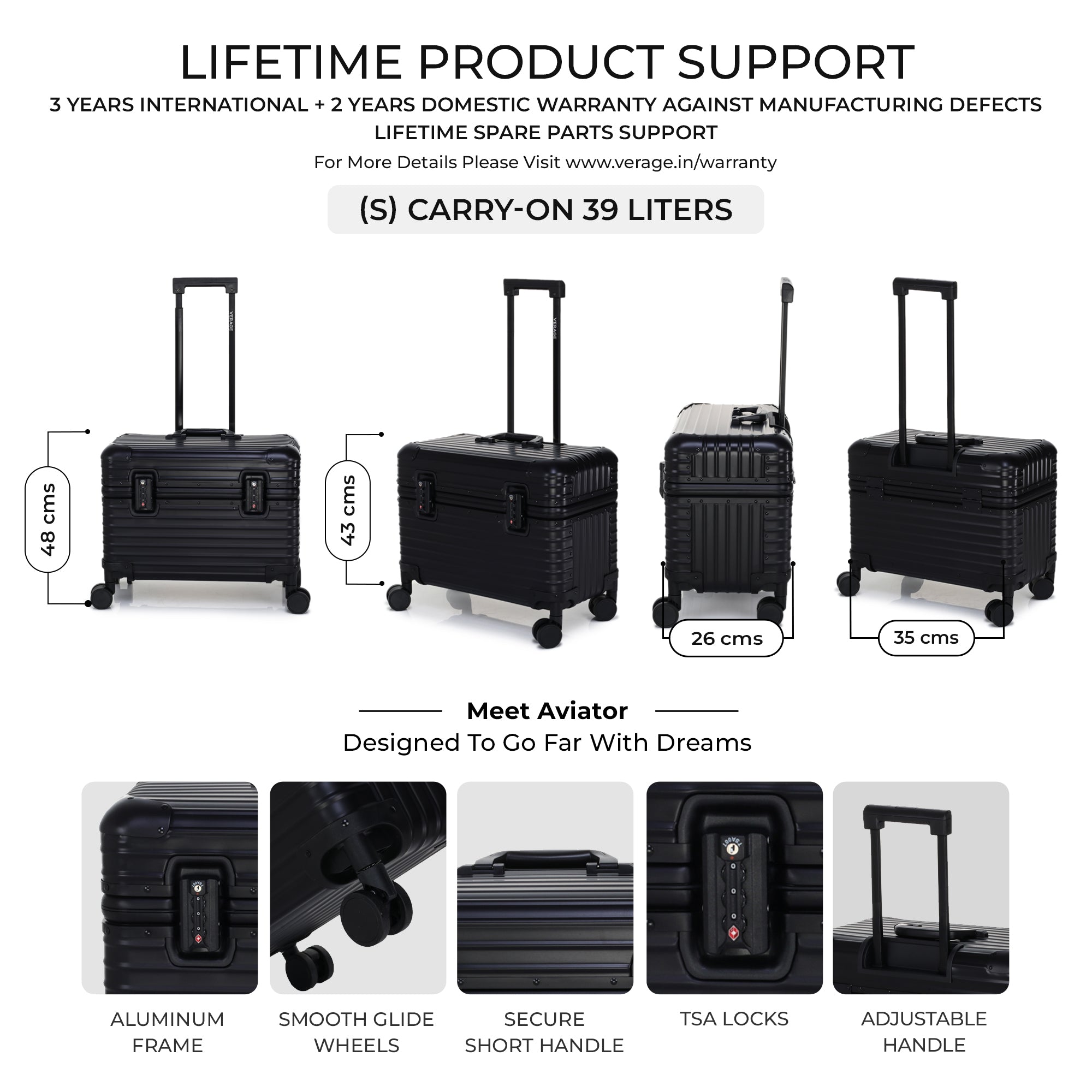VERAGE Luxe Aviator - Aluminium Rolling Tote