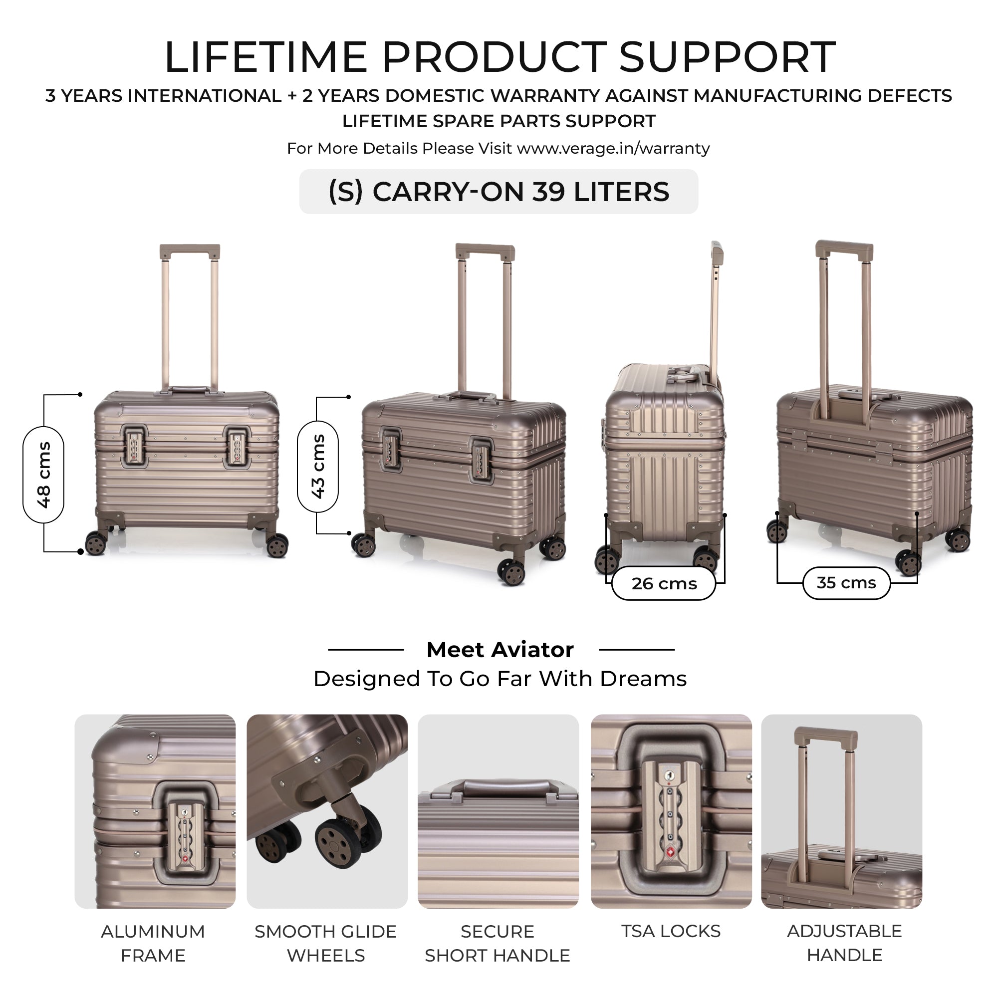 VERAGE Luxe Aviator - Aluminium Rolling Tote