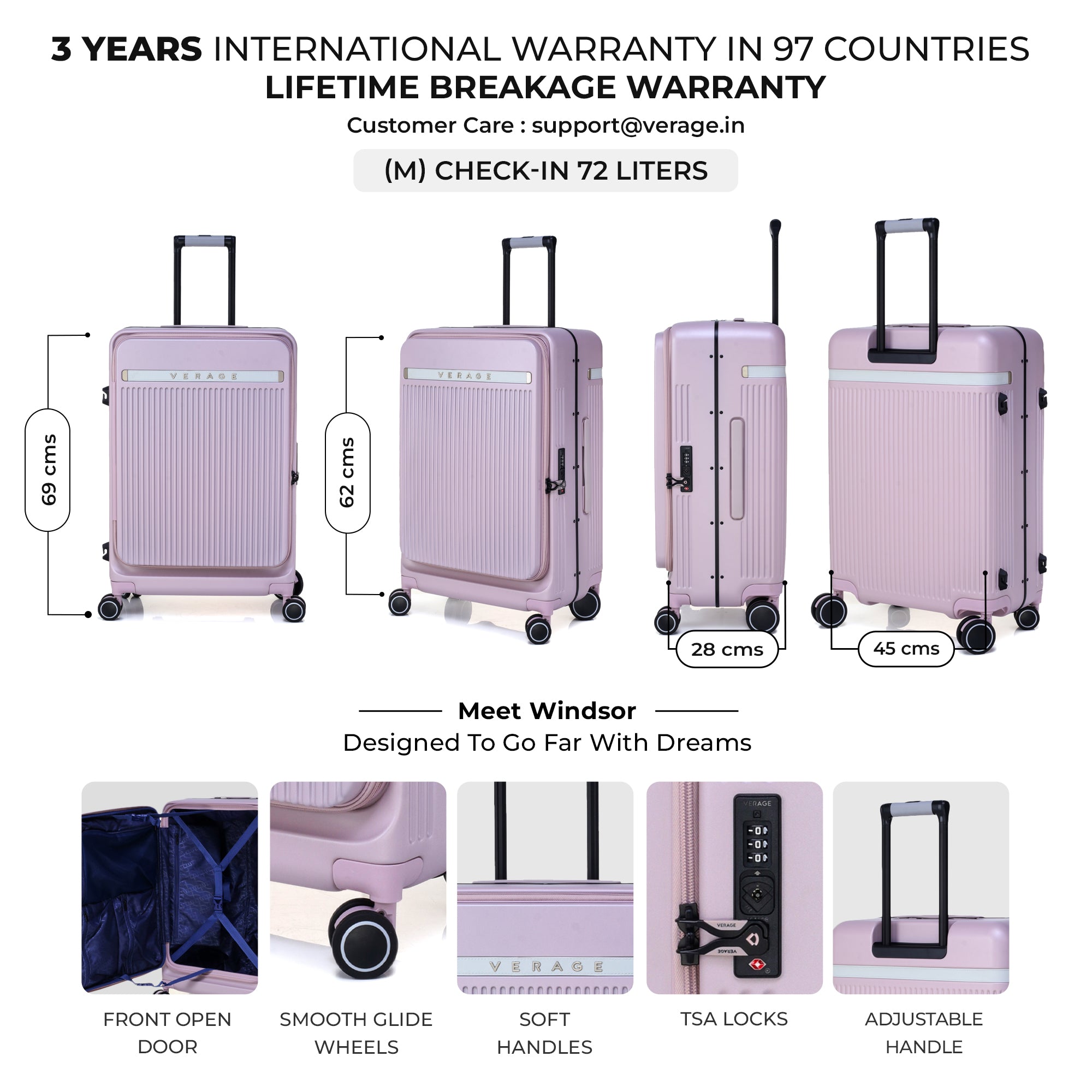 VERAGE Luxe Windsor Pro Medium Check-In