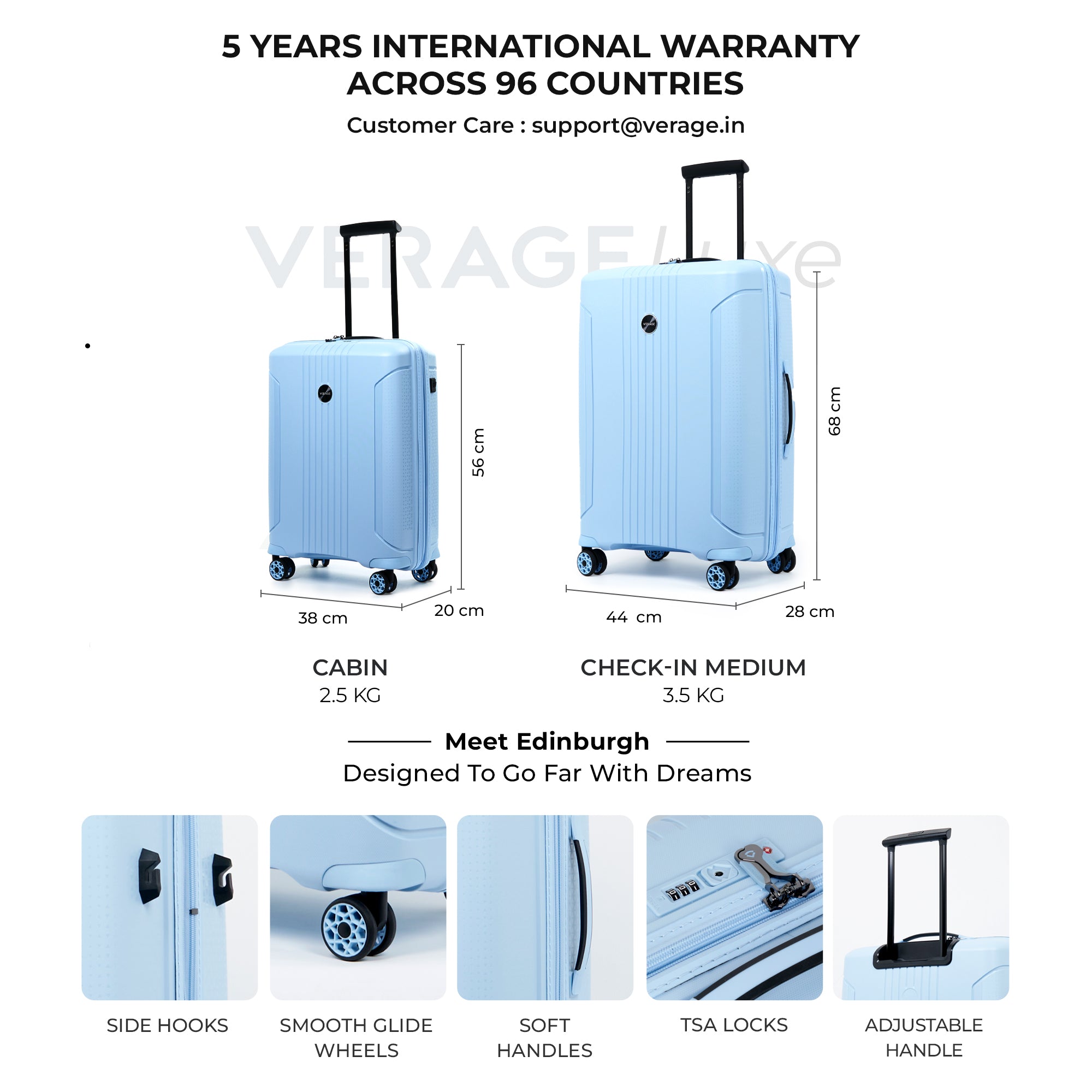VERAGE Luxe Edinburgh Set Of 2 (S) Carry-on + (M) Check-In