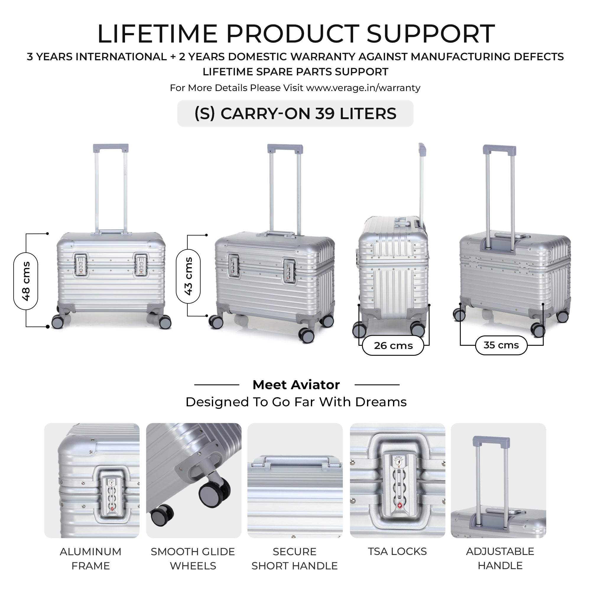 VERAGE Luxe Aviator - Aluminium Rolling Tote
