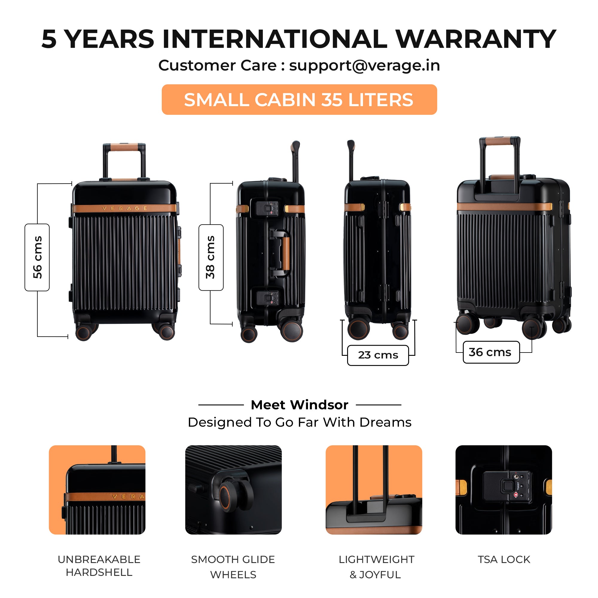 The Windsor - Small Carry On (Black)
