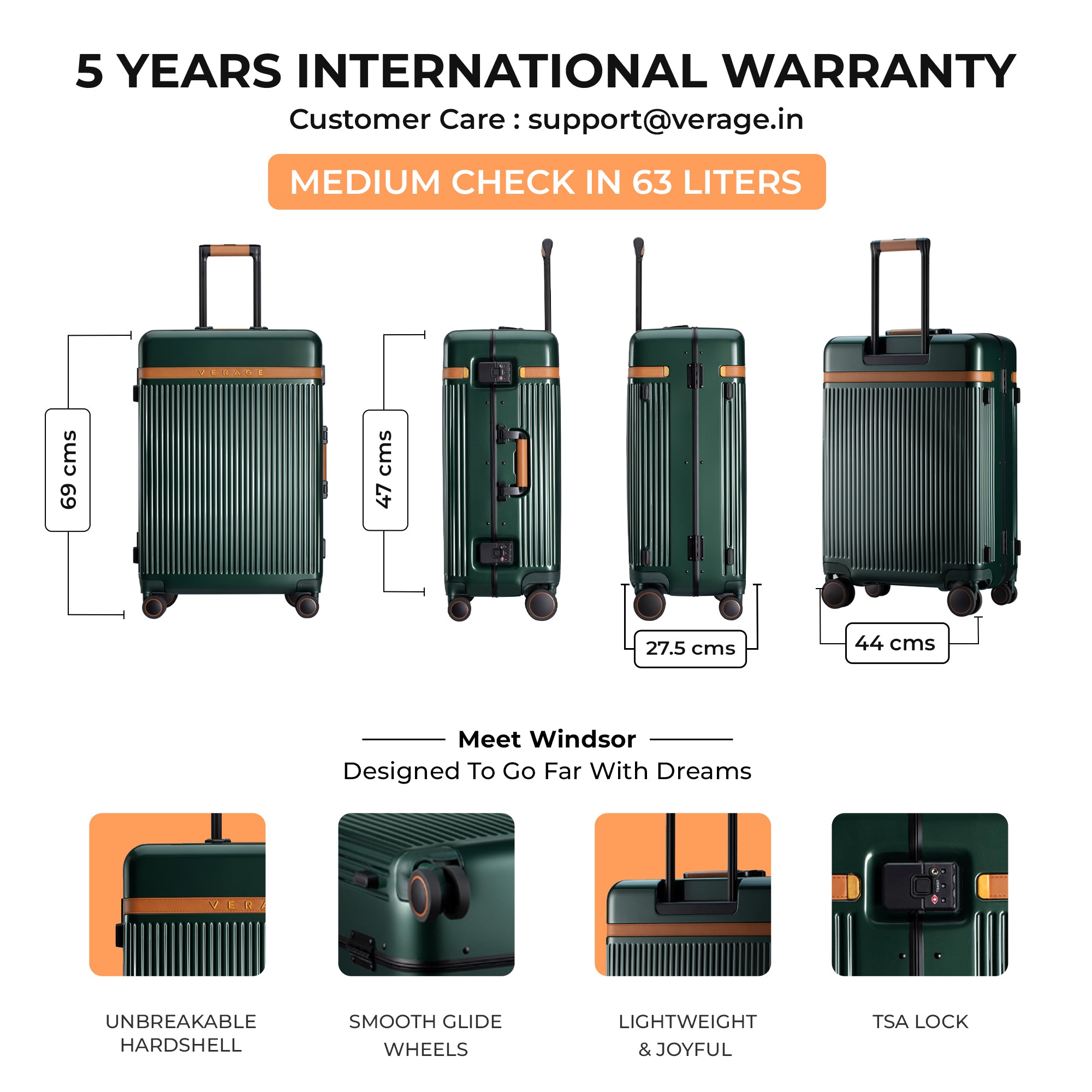 The Windsor - Medium Check In (Forest Green)
