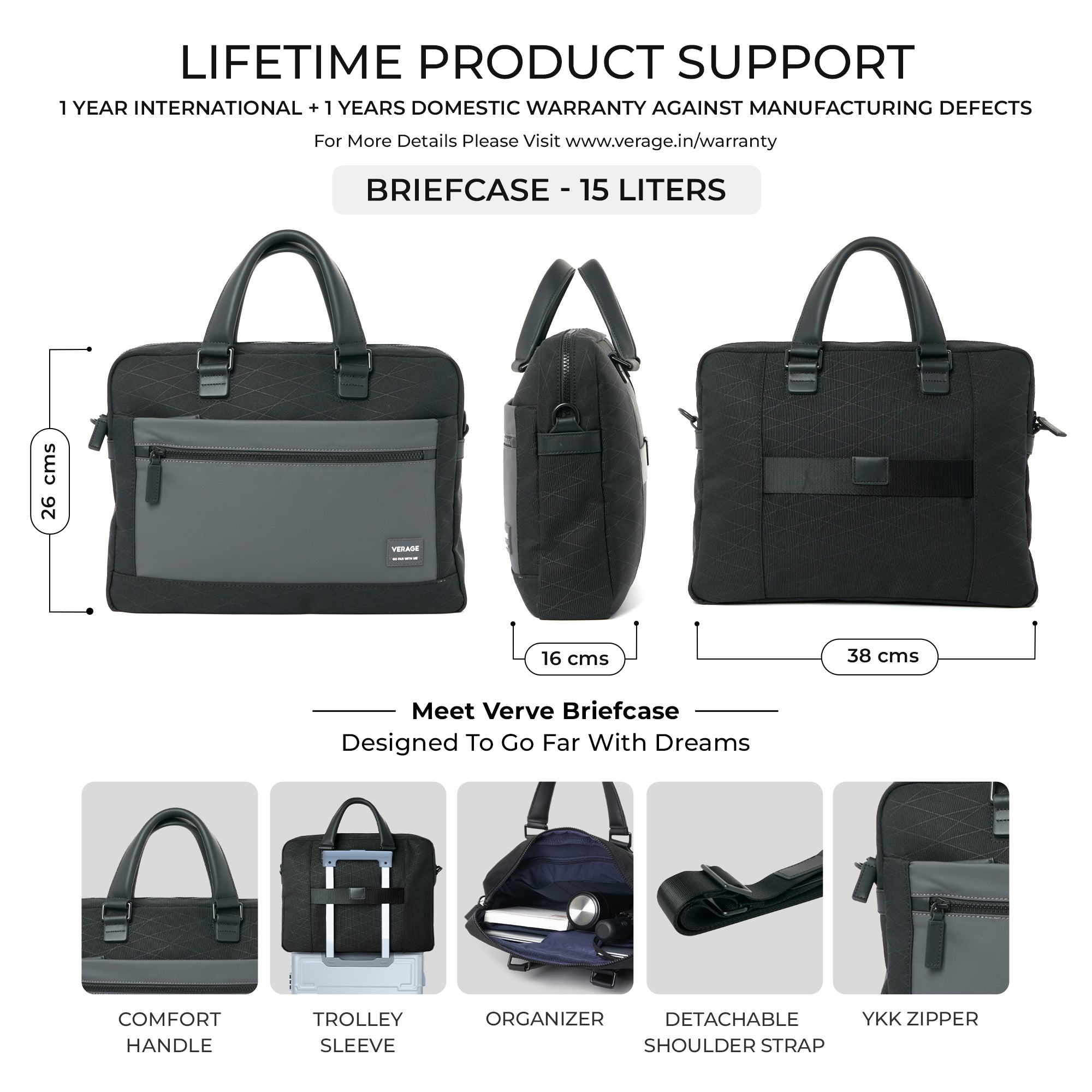 Verve Briefcase Black