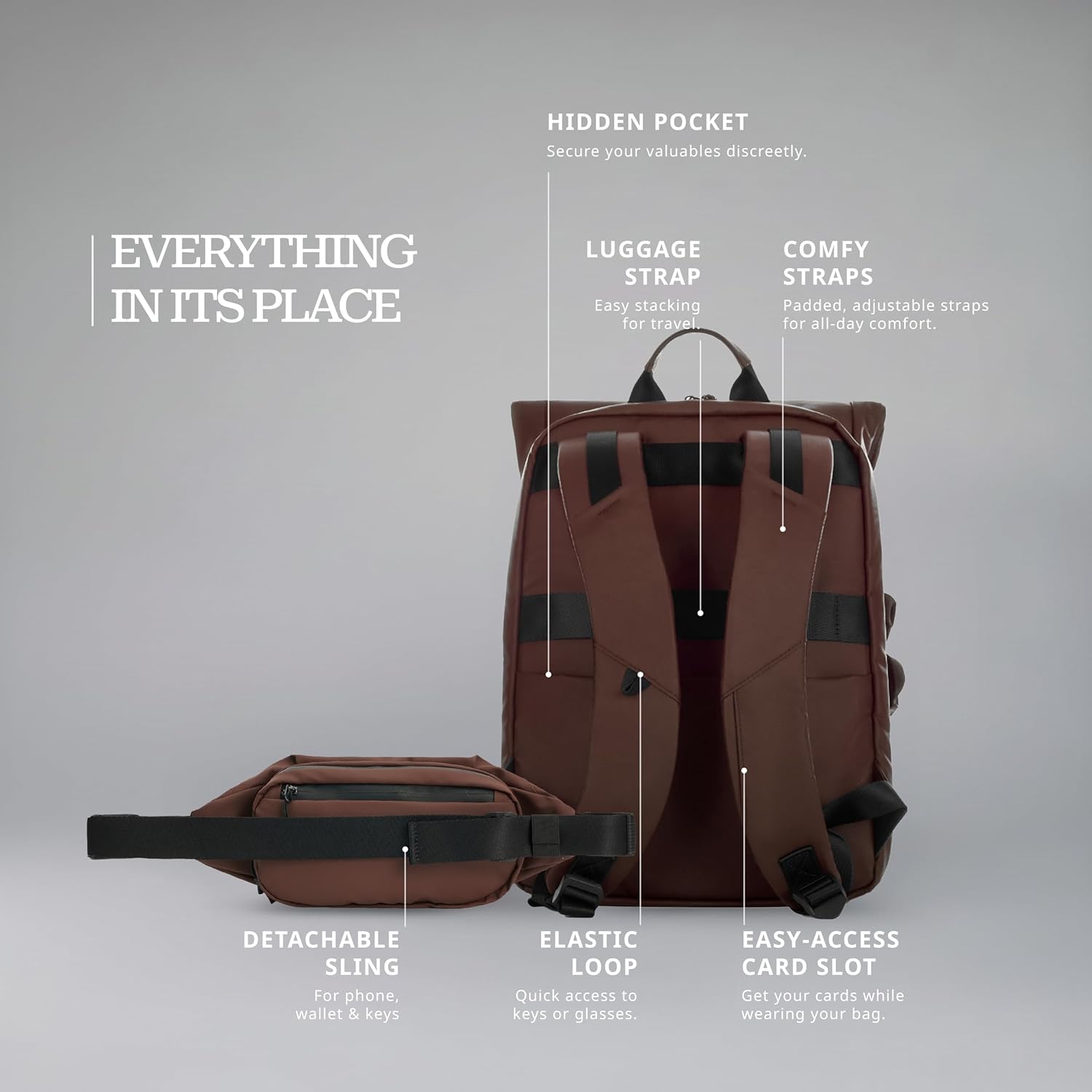 Pulse - Roll Top With Detachable Sling Brown