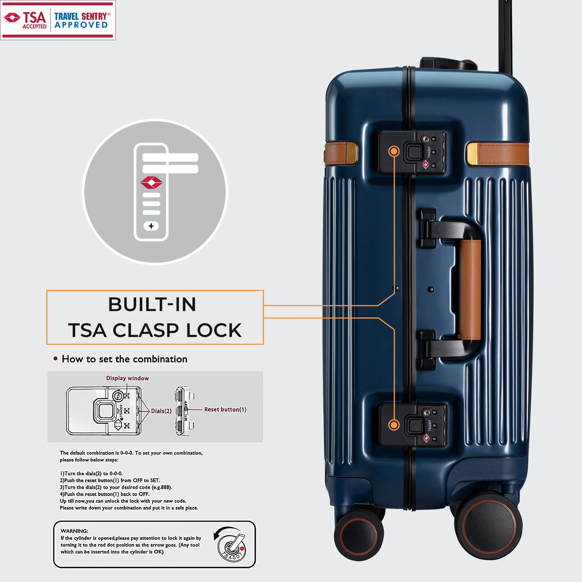 The Windsor - Small Carry On (Coral Blue)