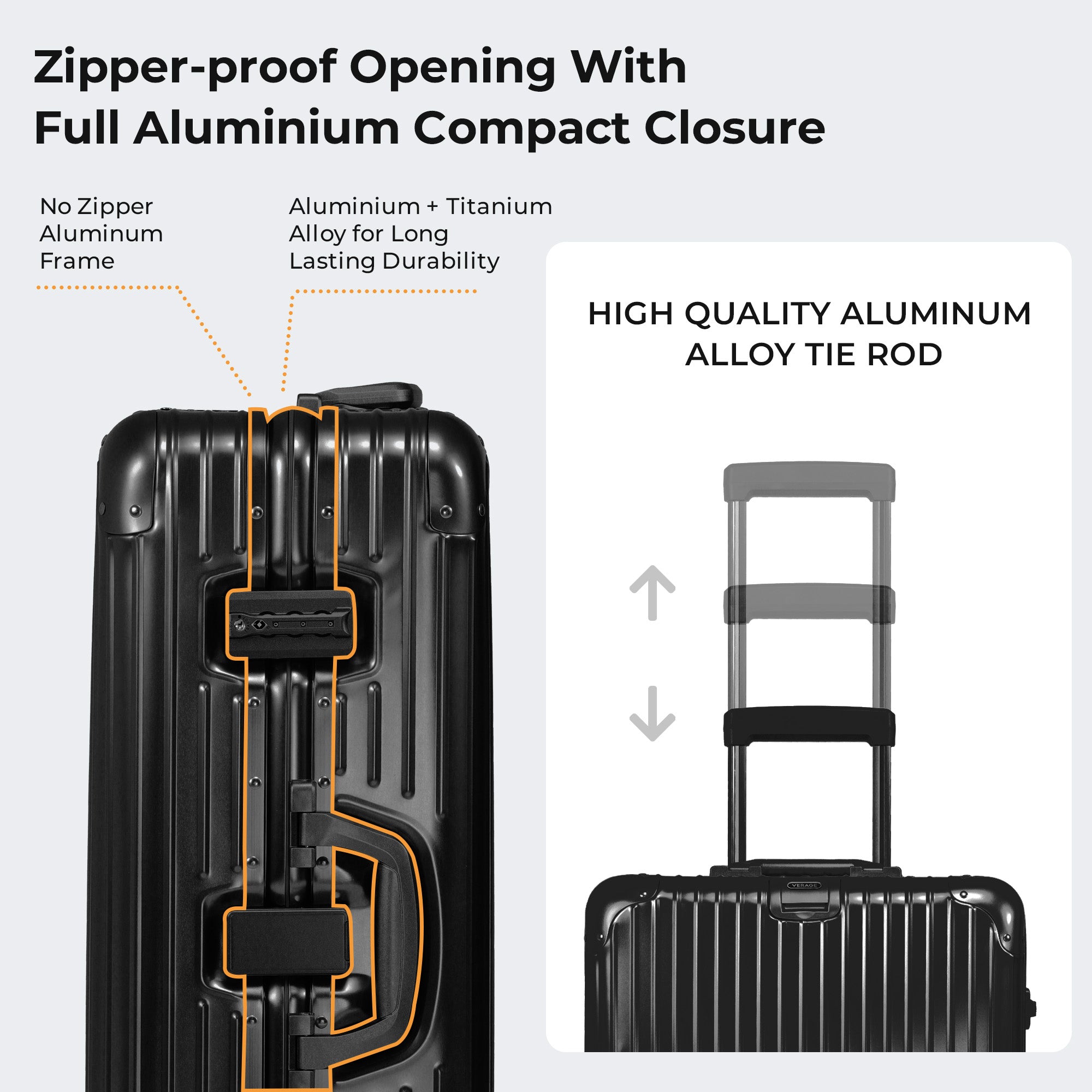 VERAGE Luxe Secure Jet- Aluminium Large Check-In