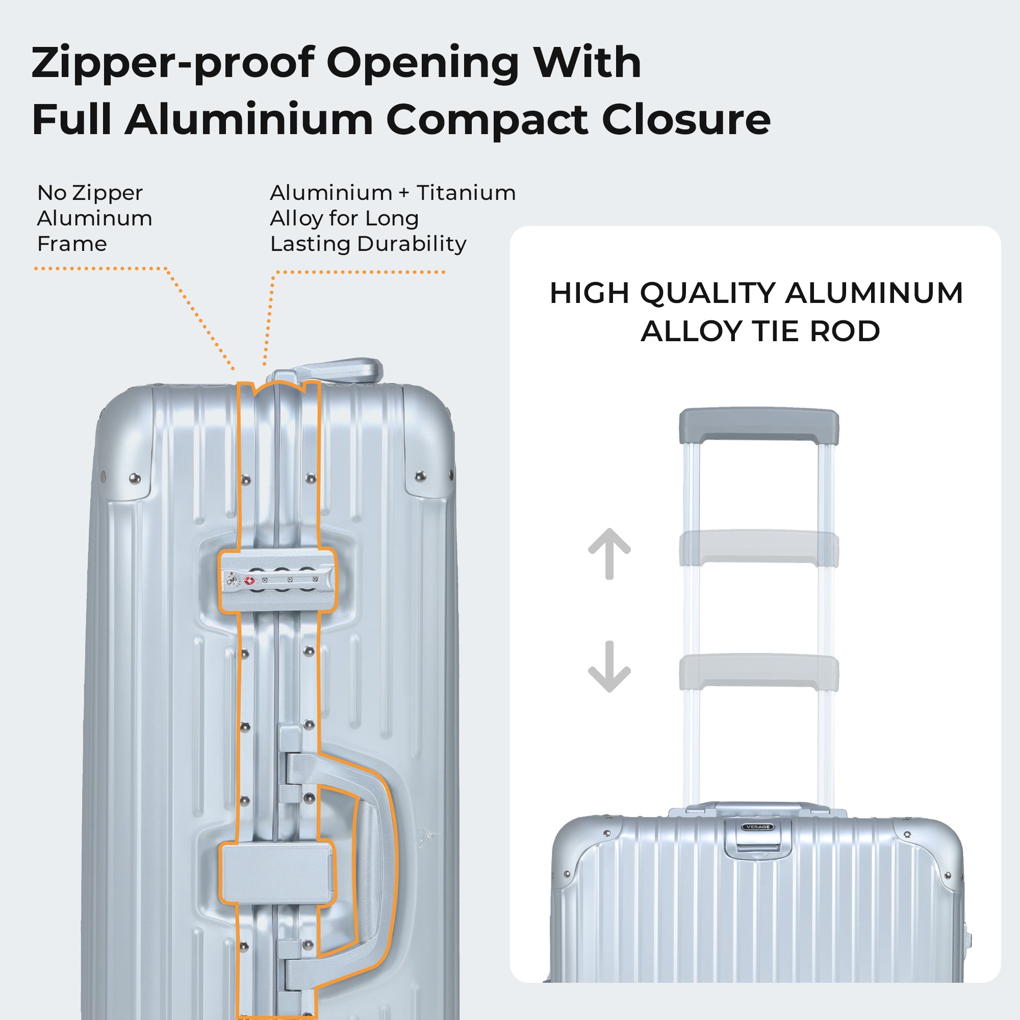 Secure Jet- Aluminium Medium Check-In (Silver)