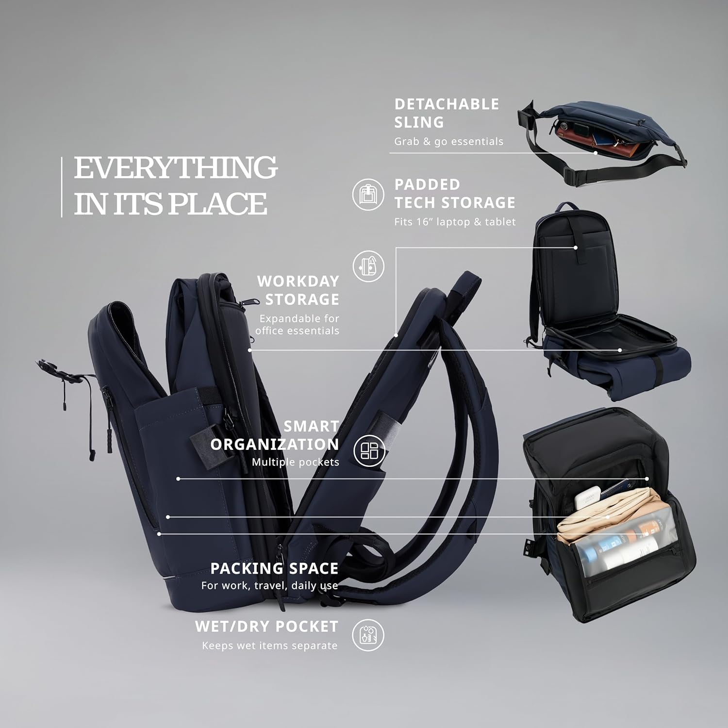 Pulse - Roll Top With Detachable Sling Blue