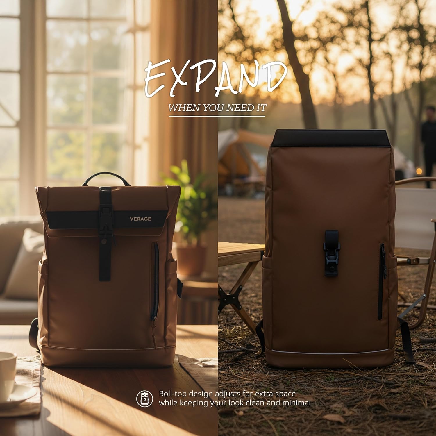 VERAGE Luxe - Roll Top Pulse Backpack