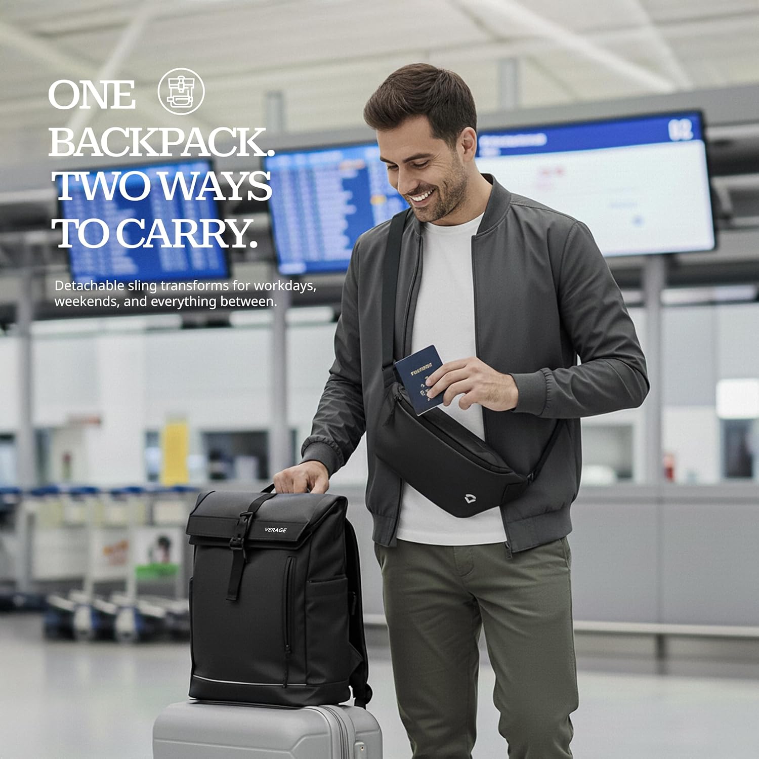 VERAGE Luxe - Roll Top Pulse Backpack