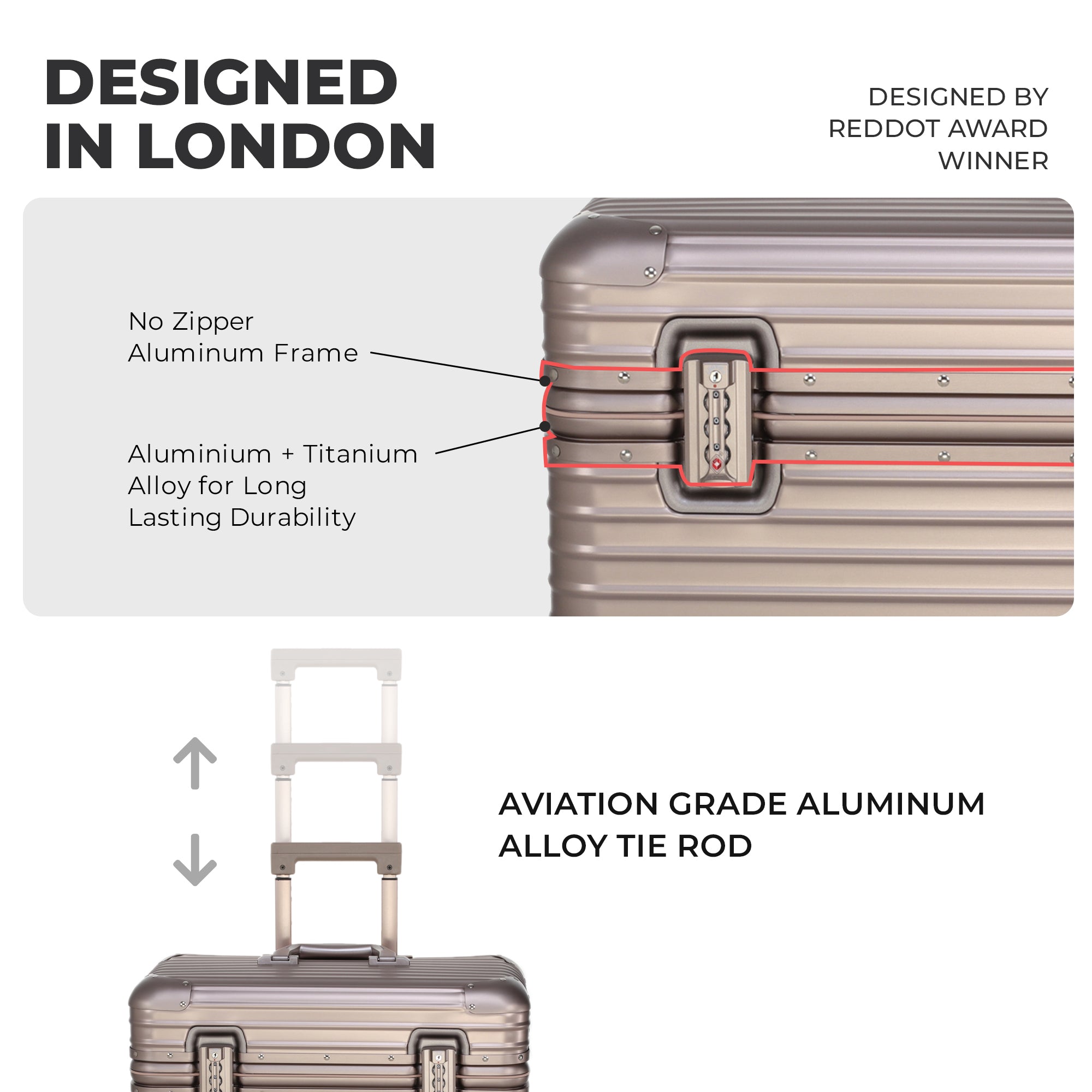VERAGE Luxe Aviator - Aluminium Rolling Tote