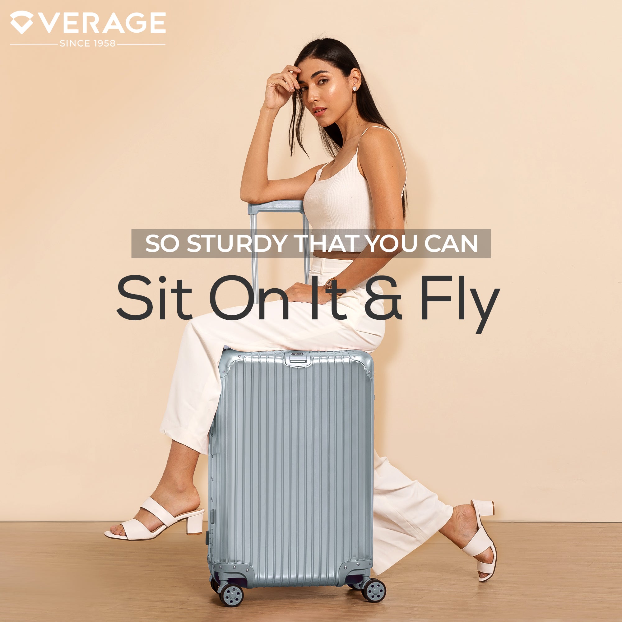 VERAGE Luxe Secure Jet- Aluminium Medium Check-In