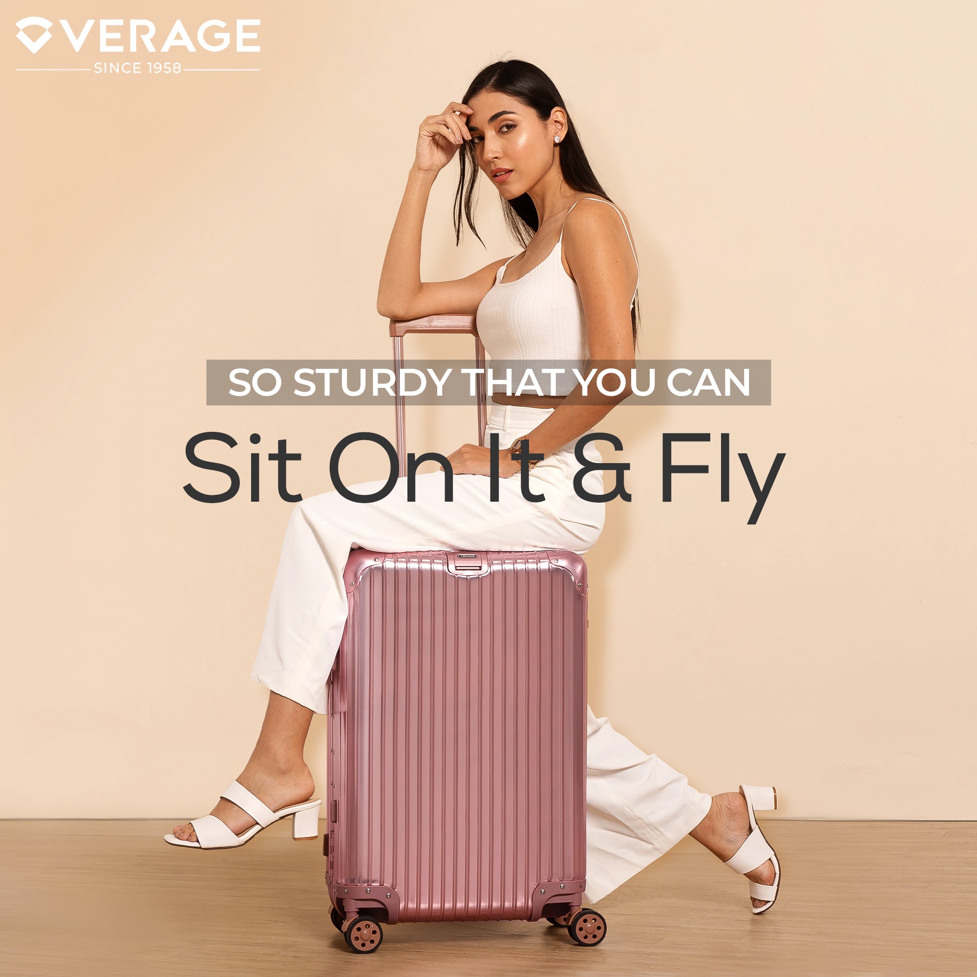 VERAGE Luxe Secure Jet- Aluminium Large Check-In