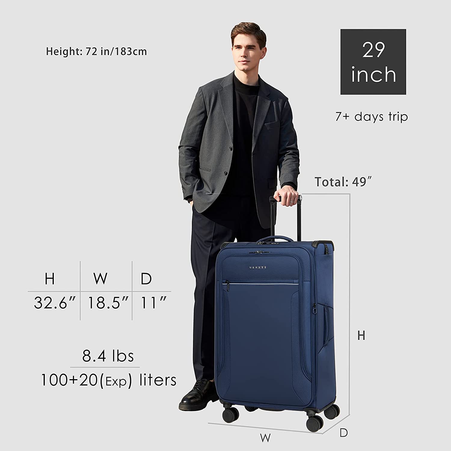 The Toledo - Carry-On Blue