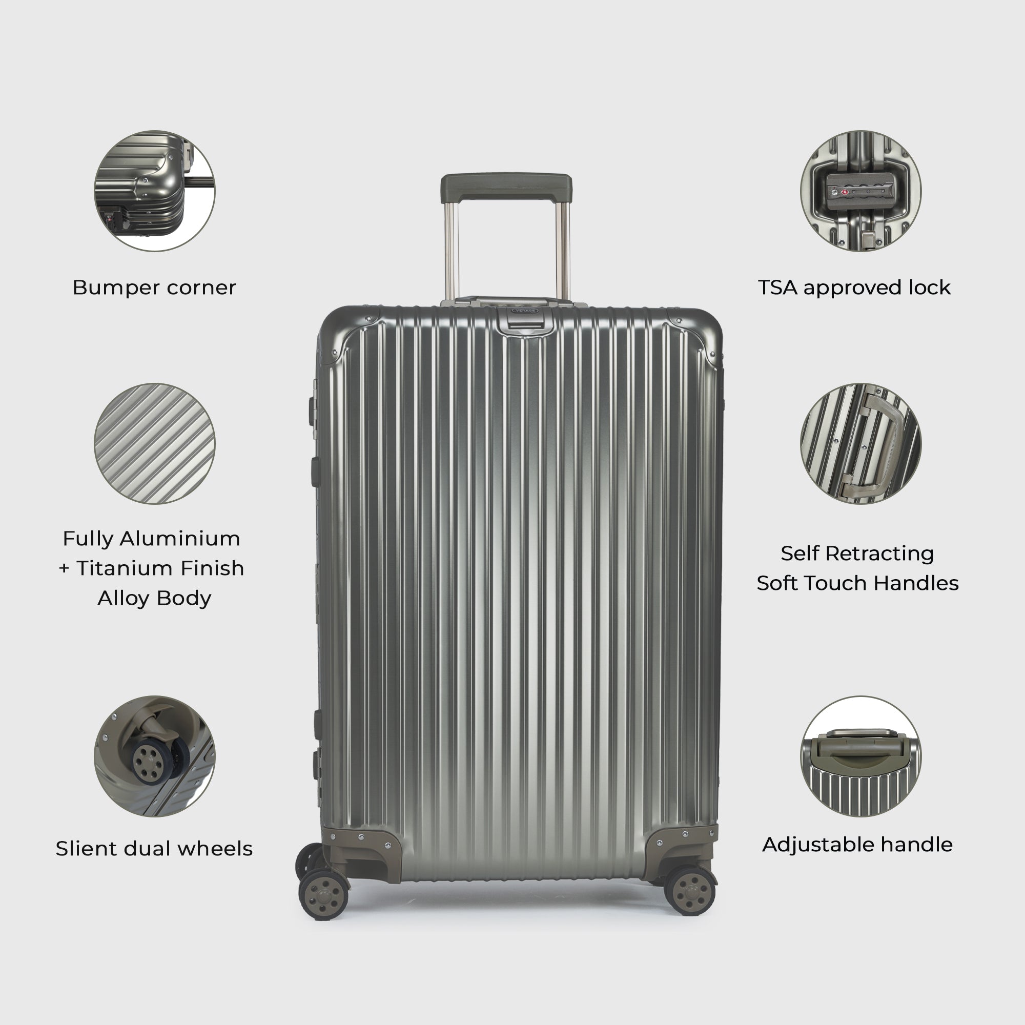 - Secure Jet - The Aluminium Large Size Luggage