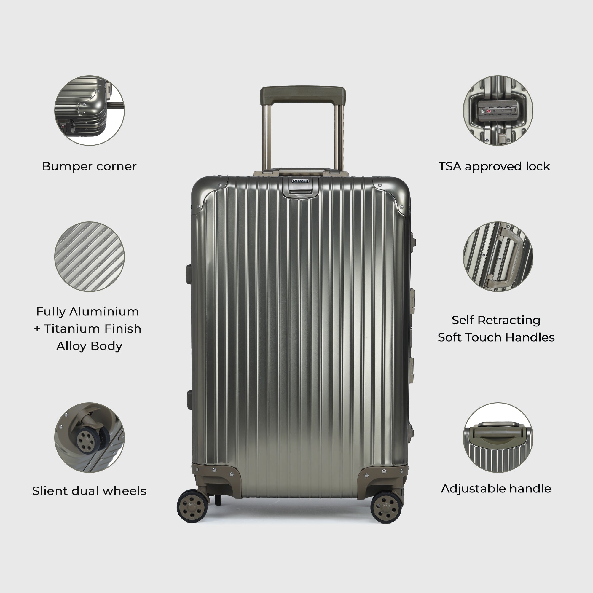 - Secure Jet - The Aluminium Medium Size Luggage