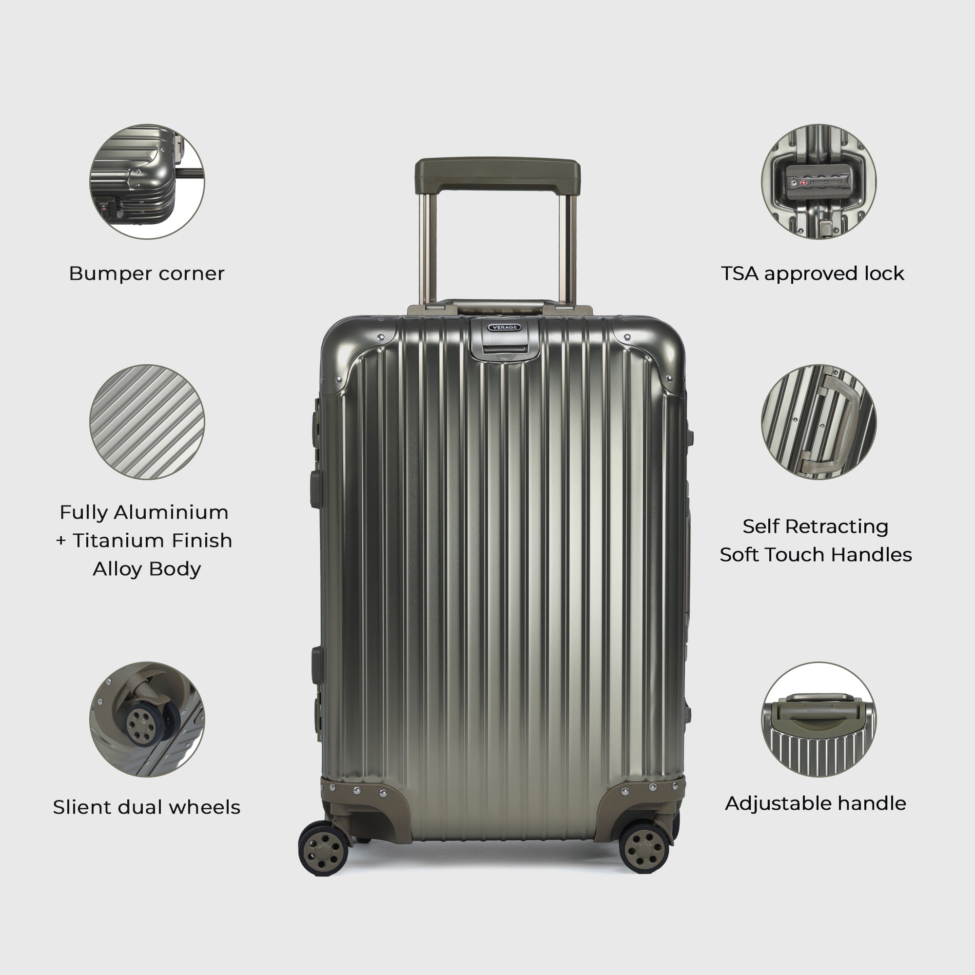 Secure Jet- Aluminium Carry-On (Golden)