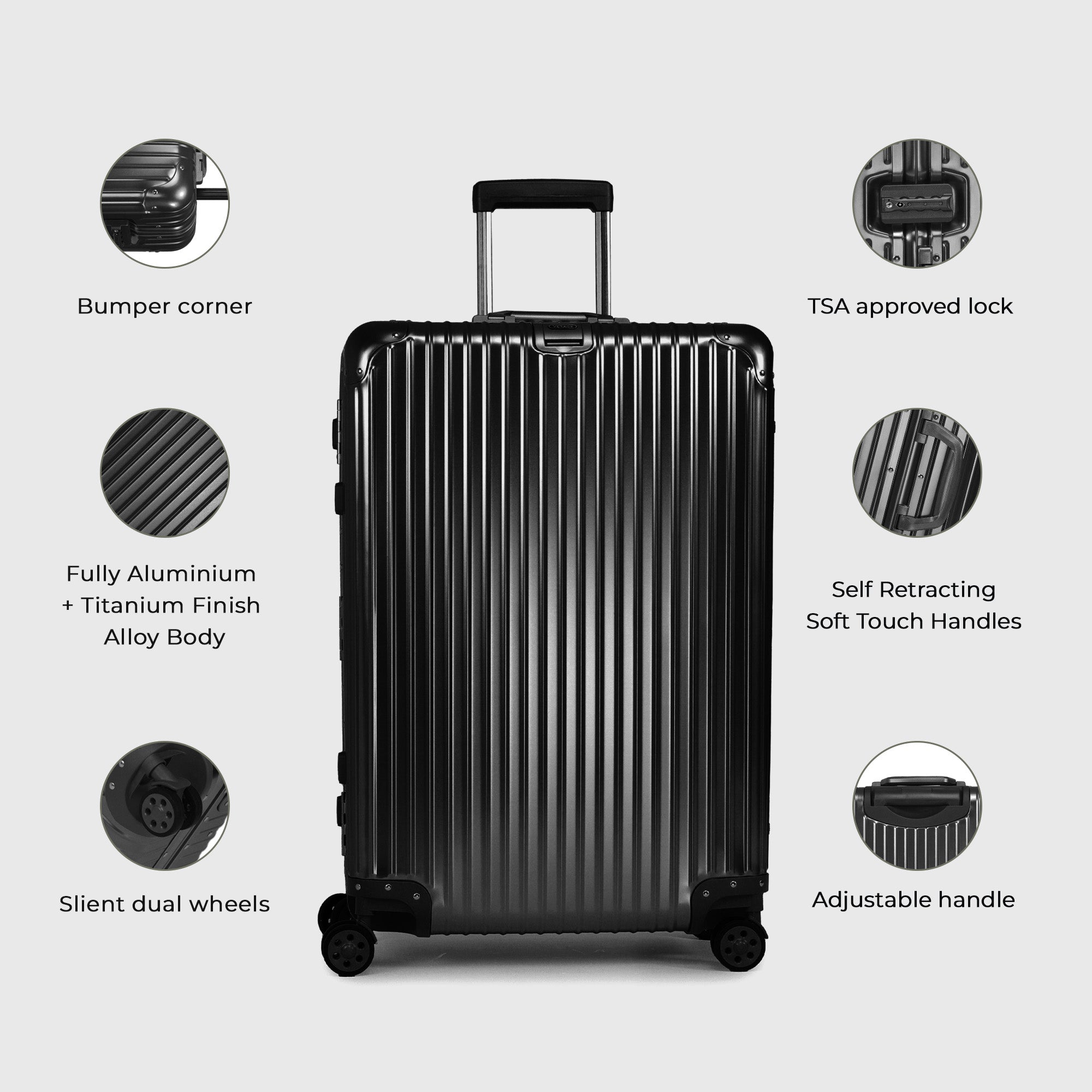 VERAGE Luxe Secure Jet- Aluminium Large Check-In