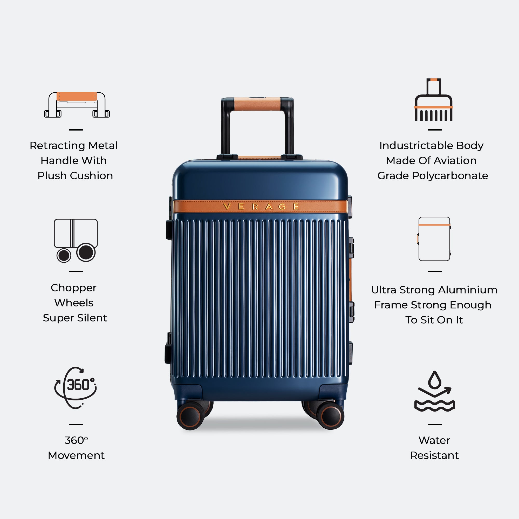 The Windsor - Small Carry On (Coral Blue)