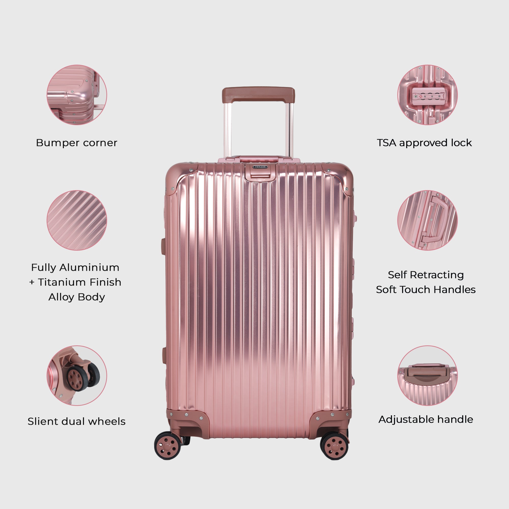 - Secure Jet - The Aluminium Medium Size Luggage