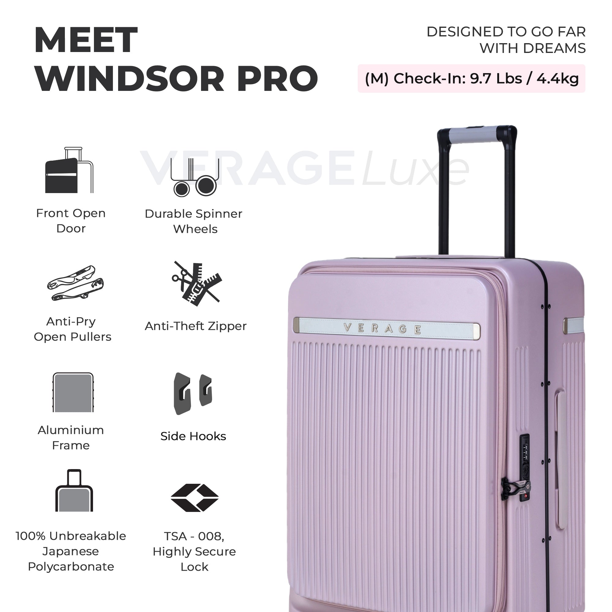 VERAGE Luxe Windsor Pro Medium Check-In