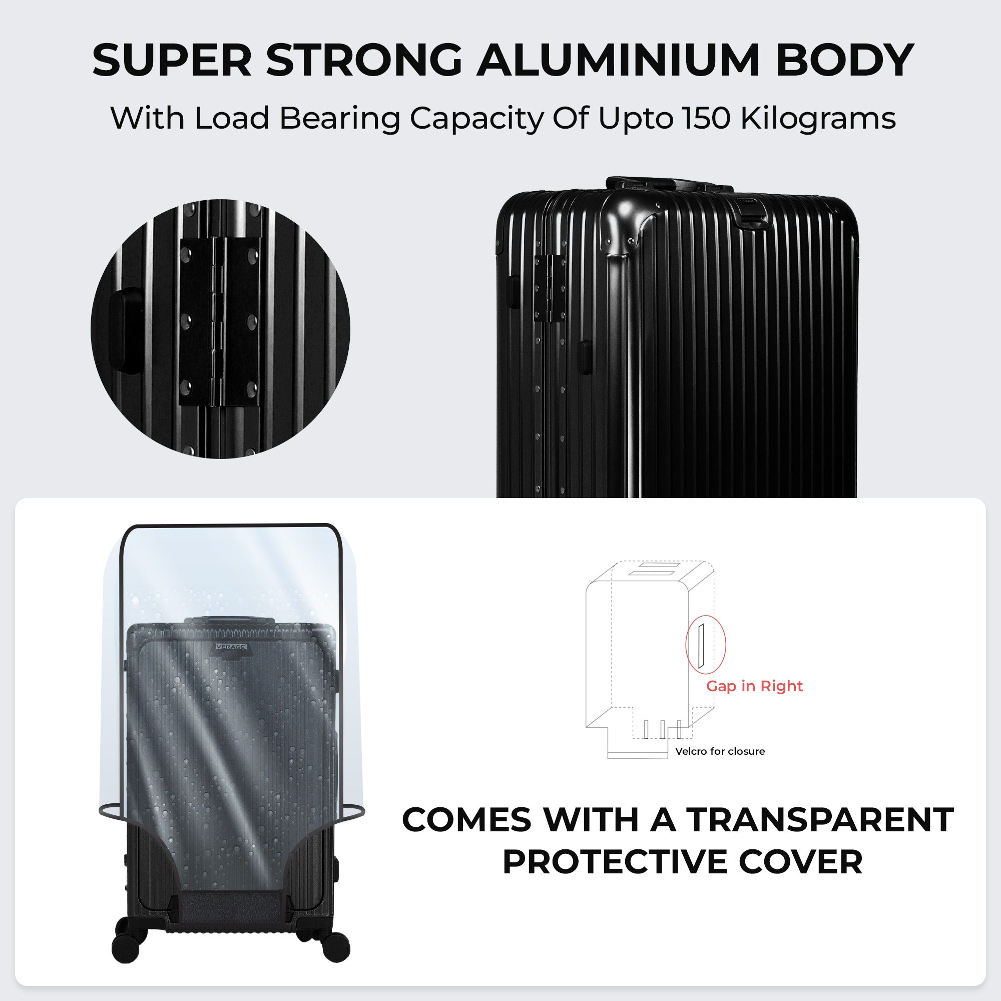 VERAGE Luxe Secure Jet- Aluminium Large Check-In