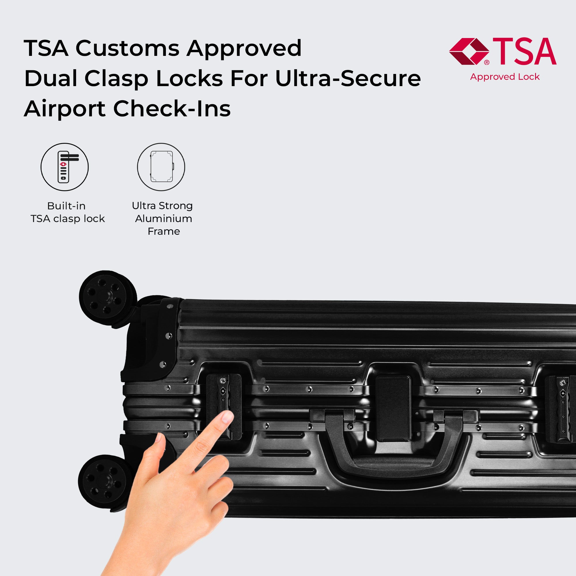 VERAGE Luxe Secure Jet- Aluminium Medium Check-In