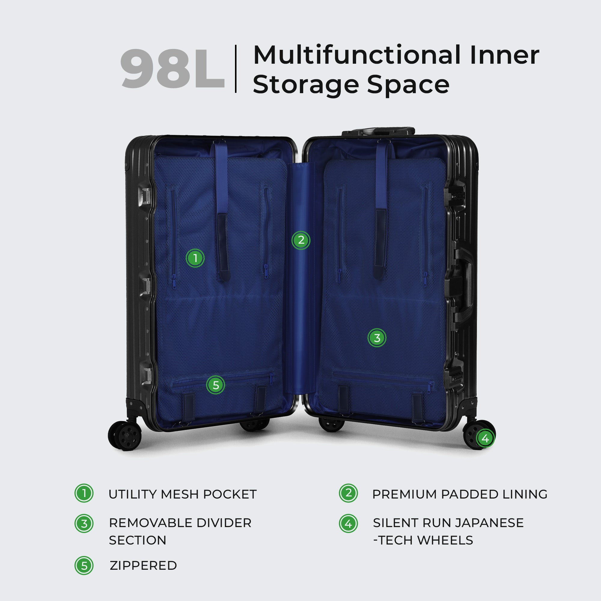 VERAGE Luxe Secure Jet- Aluminium Large Check-In