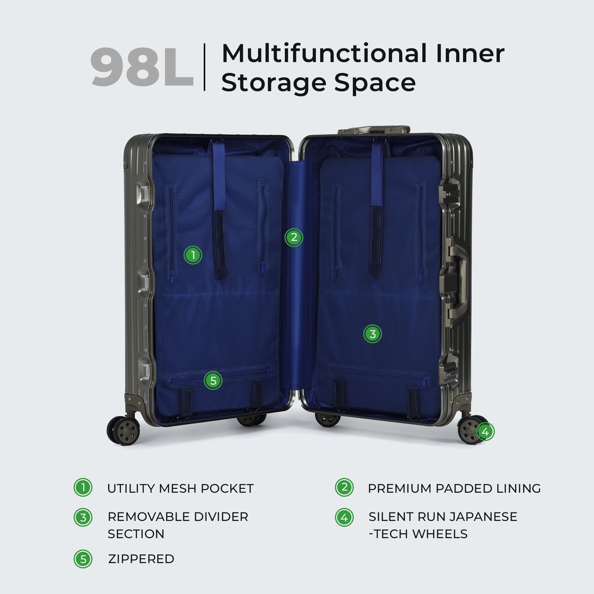 - Secure Jet - The Aluminium Large Size Luggage