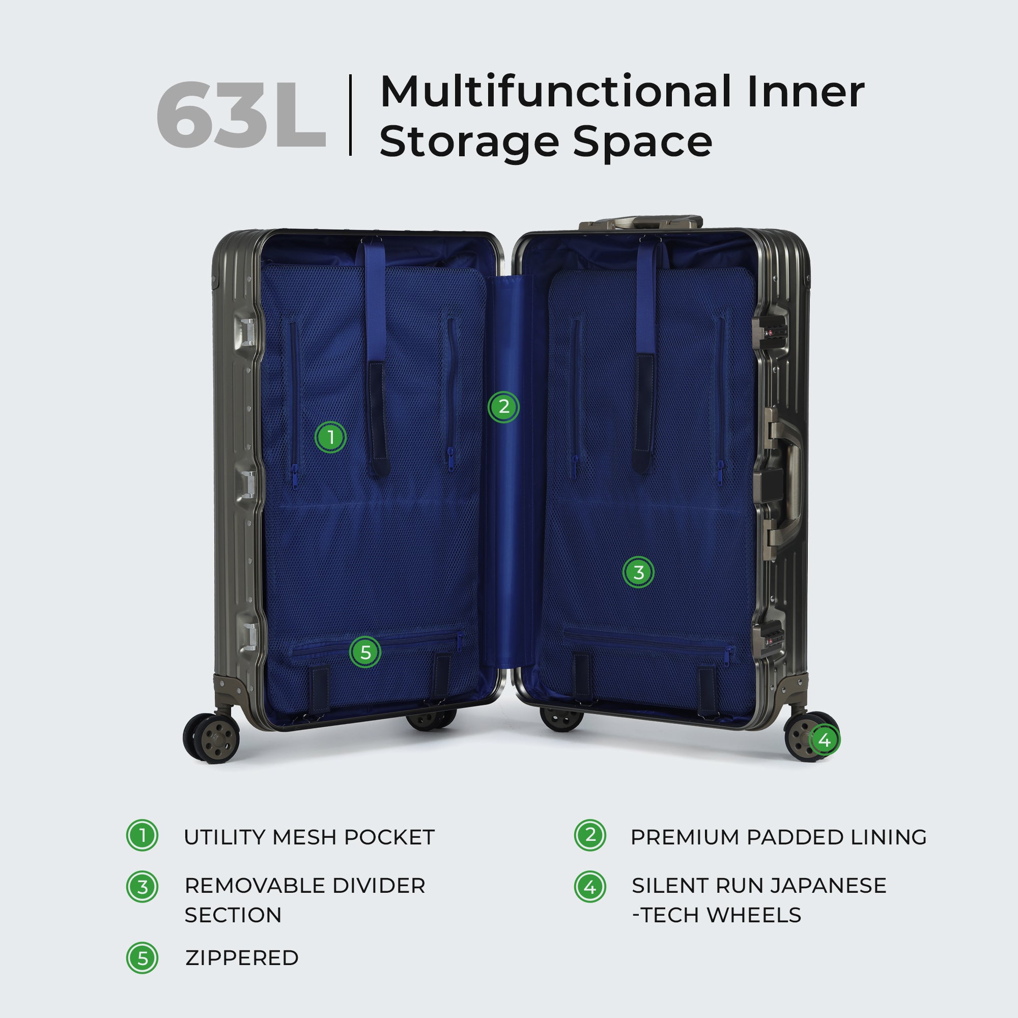 - Secure Jet - The Aluminium Medium Size Luggage