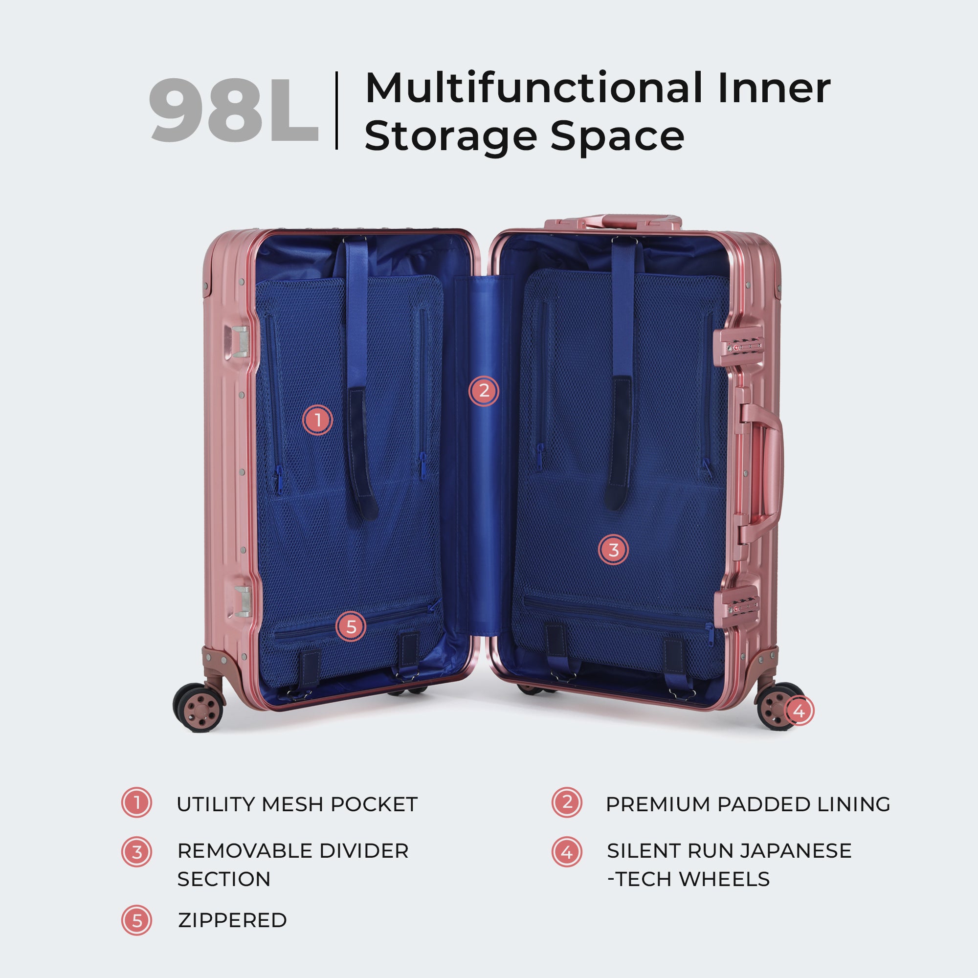 - Secure Jet - The Aluminium Large Size Luggage