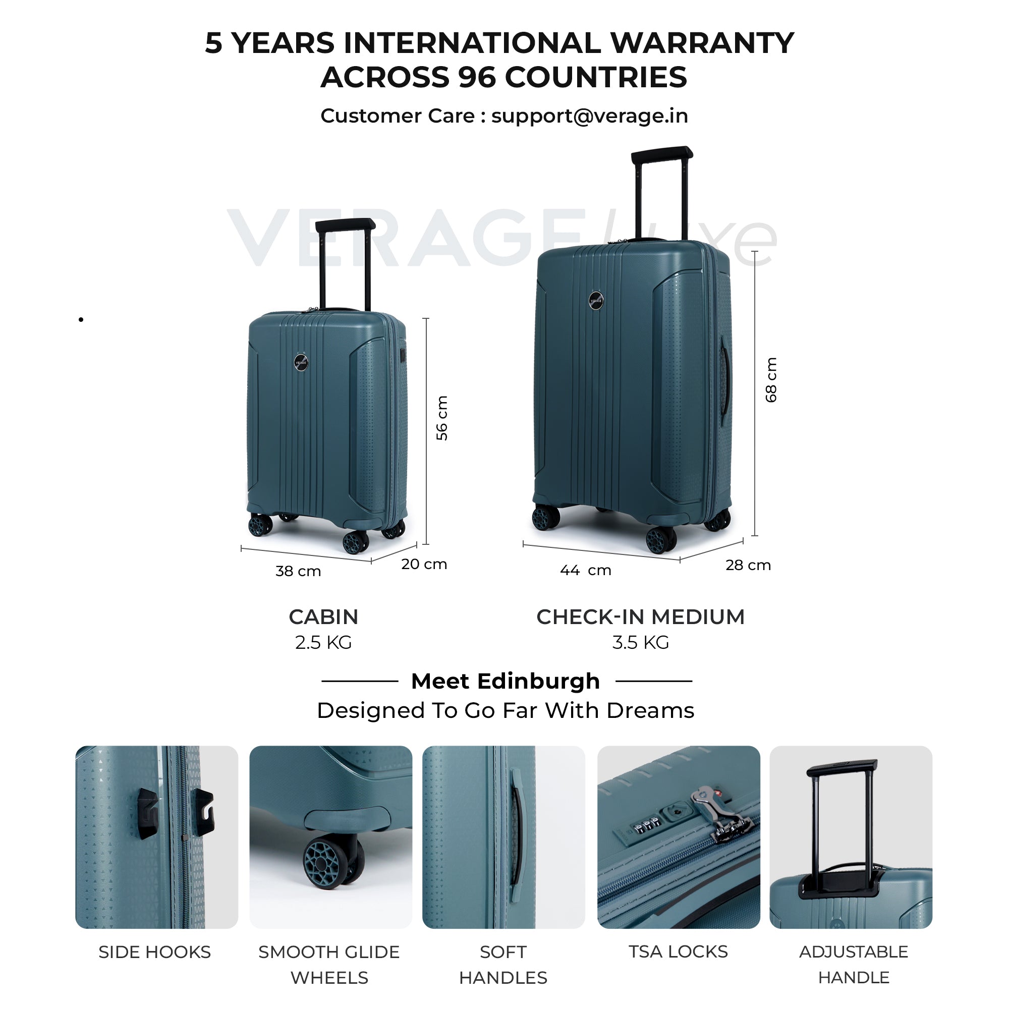VERAGE Luxe Edinburgh Set Of 2 (S) Carry-on + (M) Check-In