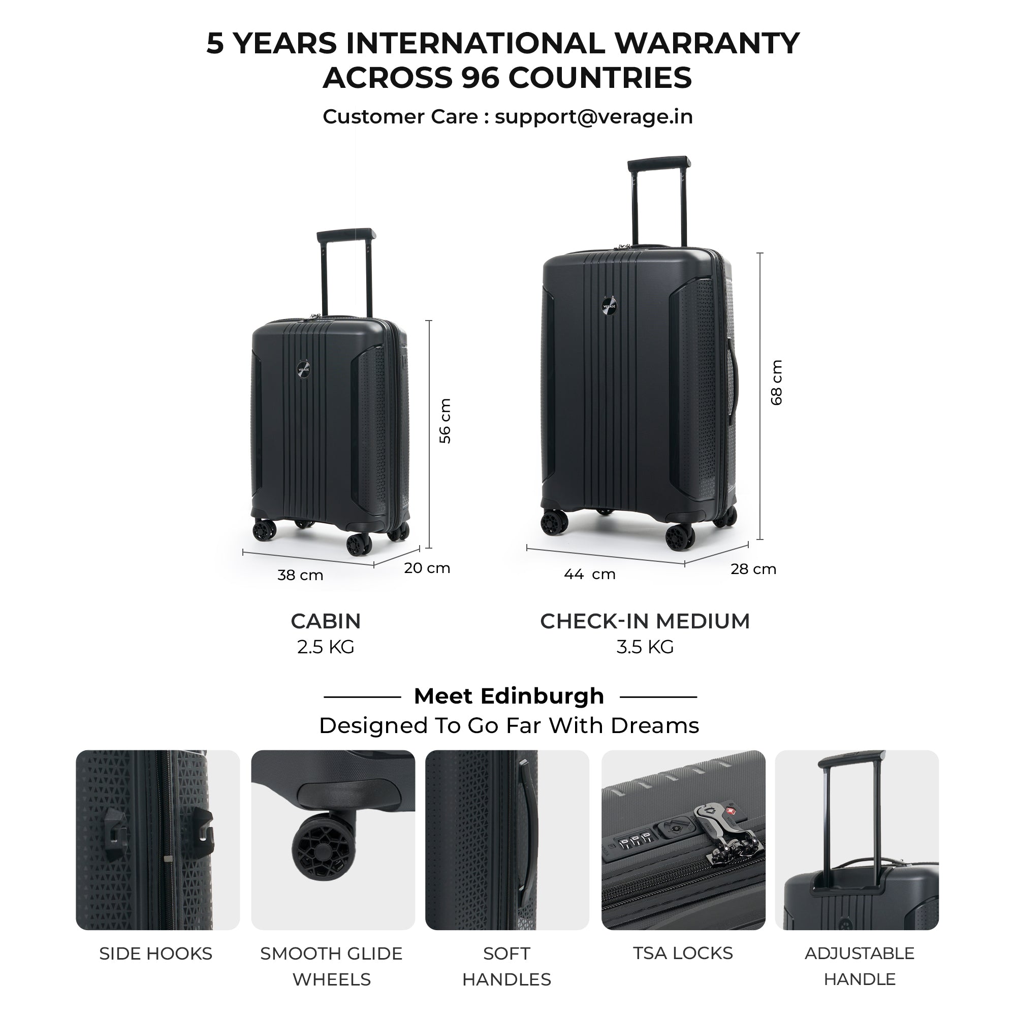 VERAGE Luxe Edinburgh Set Of 2 (S) Carry-on + (M) Check-In