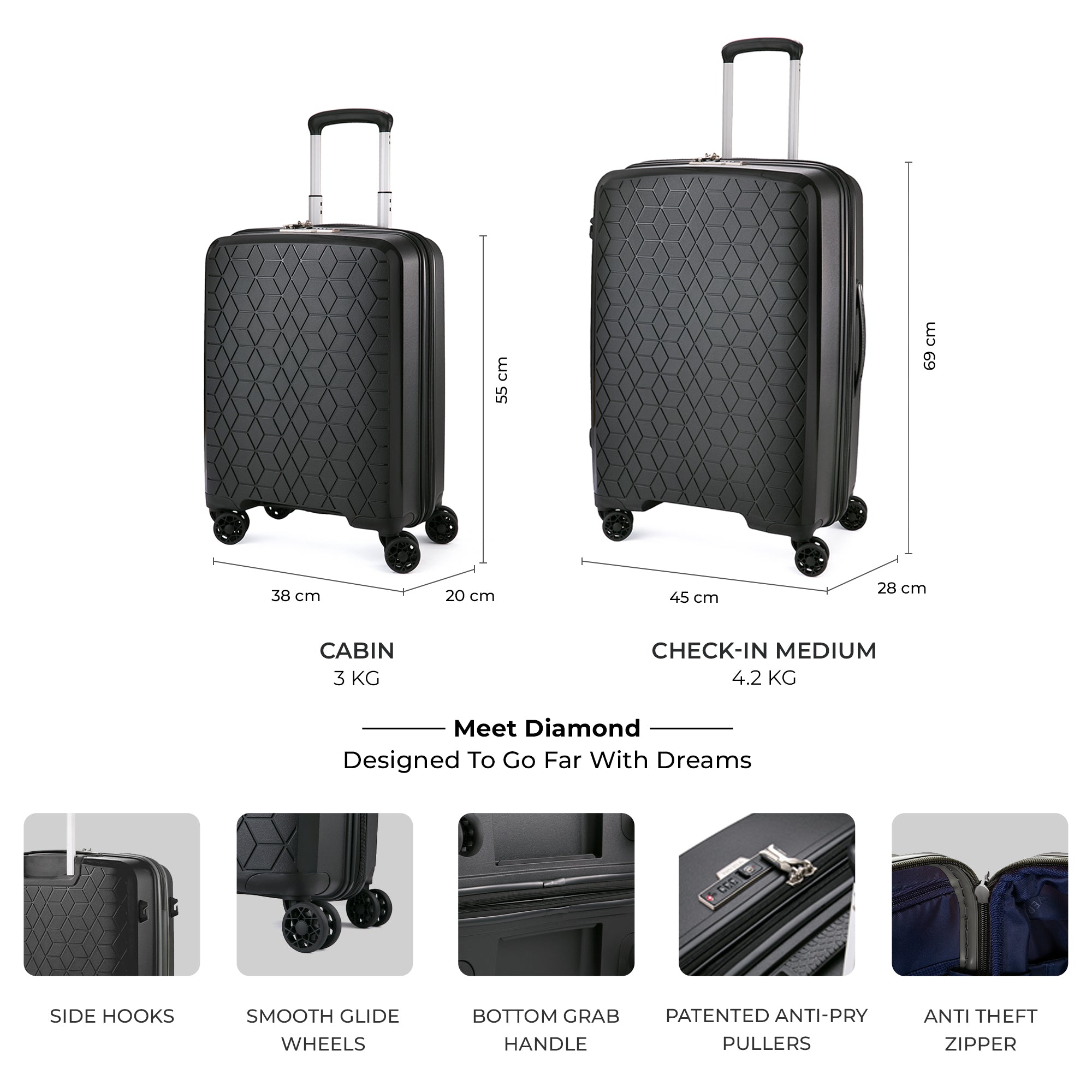 Diamond - Small Carry-On + Medium Check-In