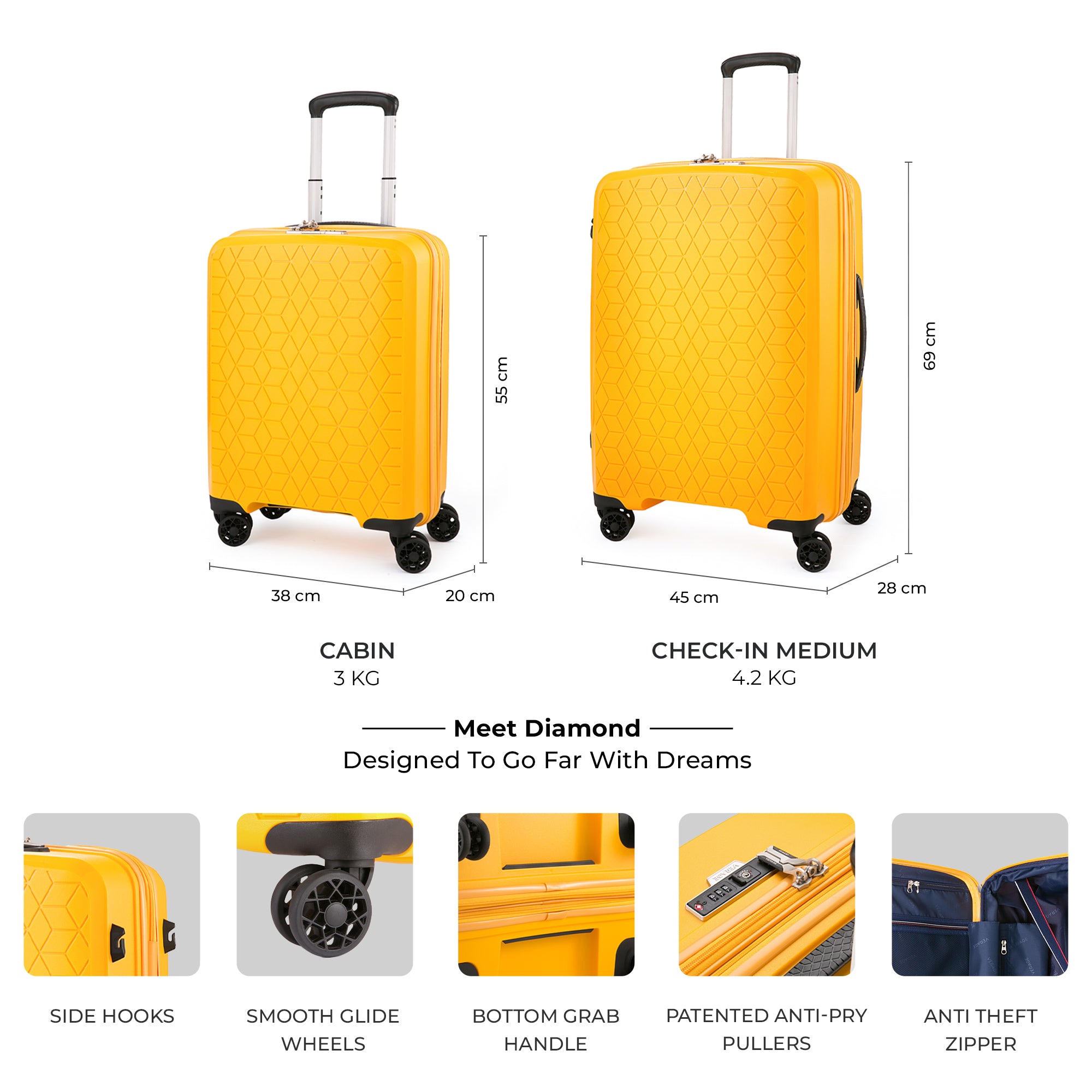 Diamond - Small Carry-On + Medium Check-In