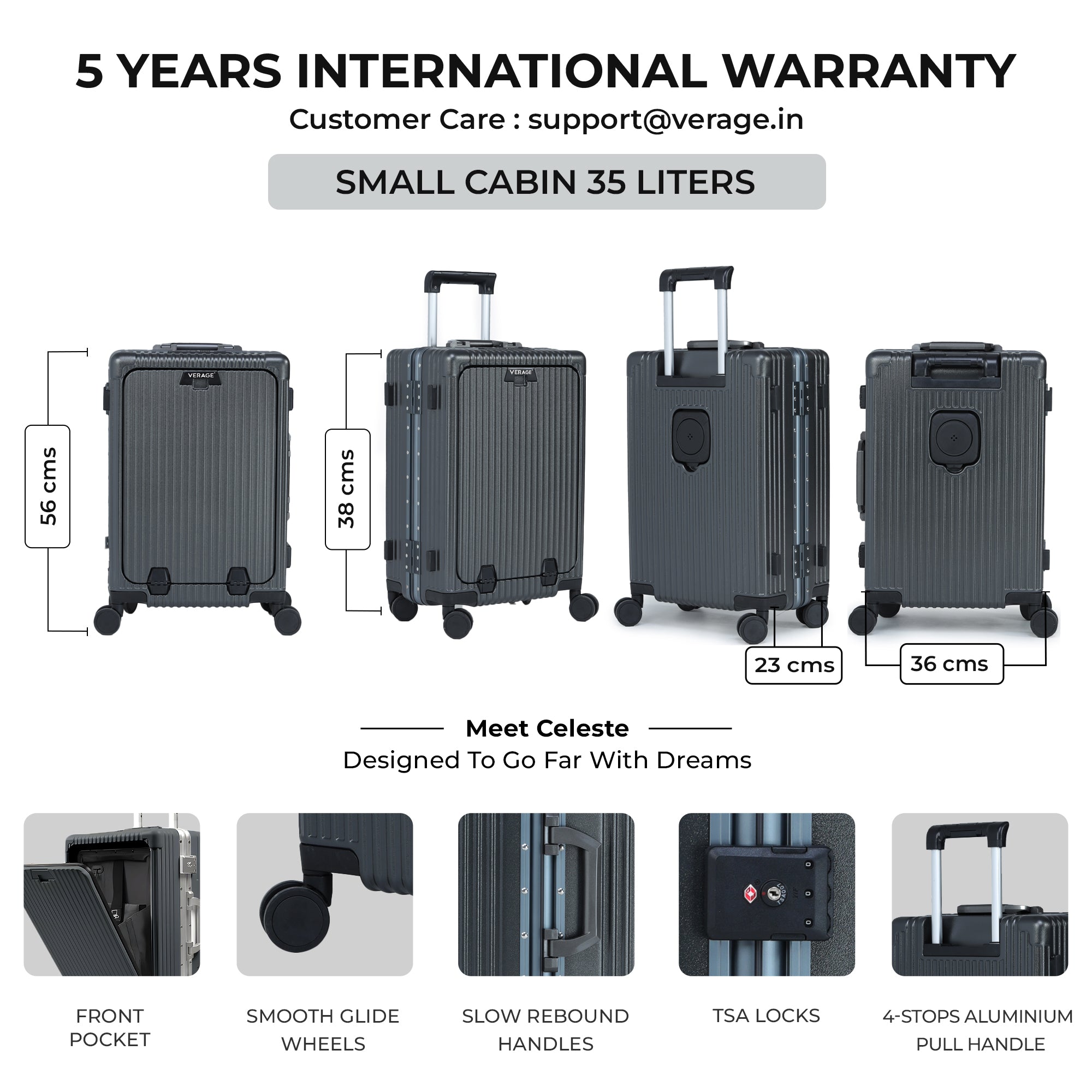 - Celeste S Carry-On Cabin Luggage -