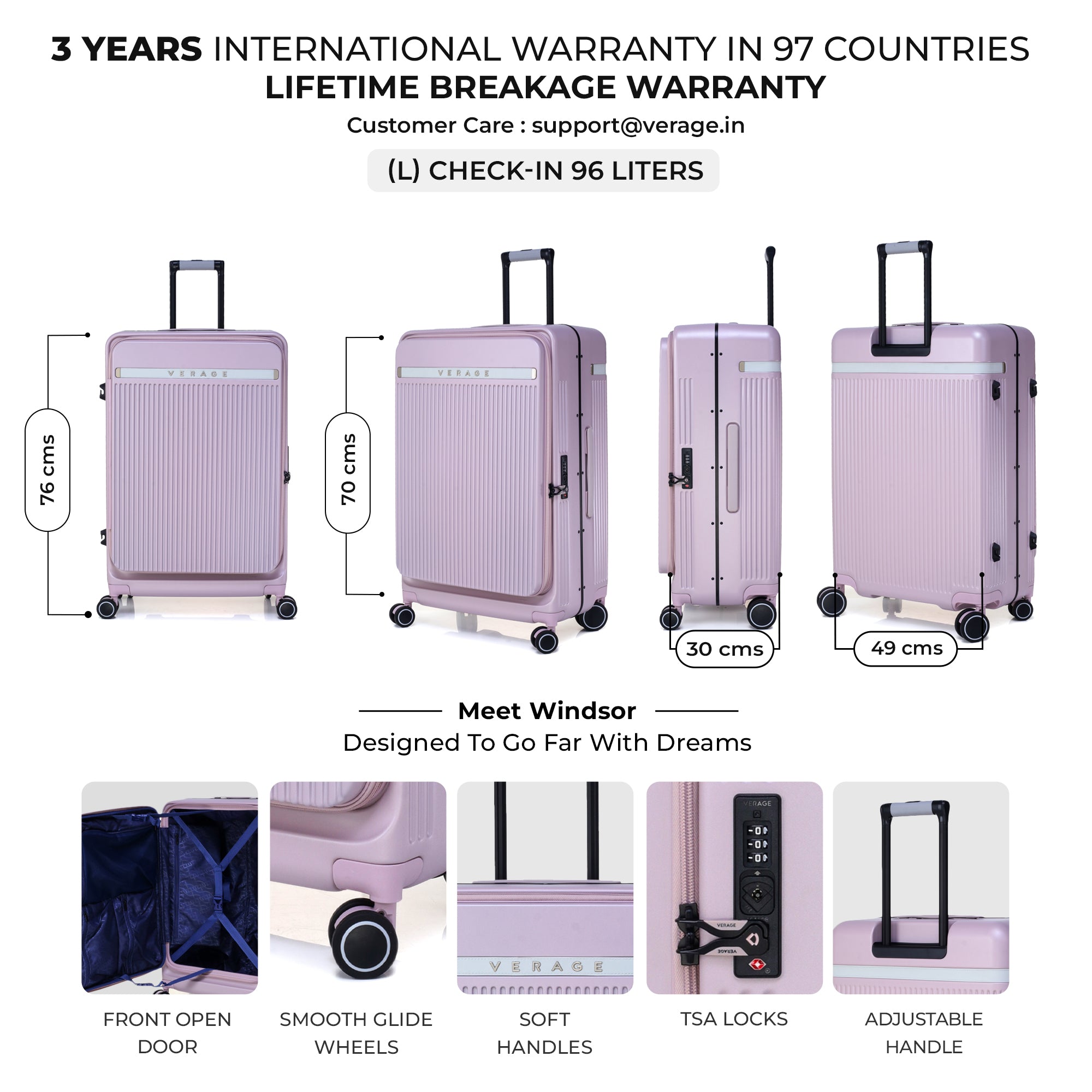 VERAGE Luxe Windsor Pro Large Check-In