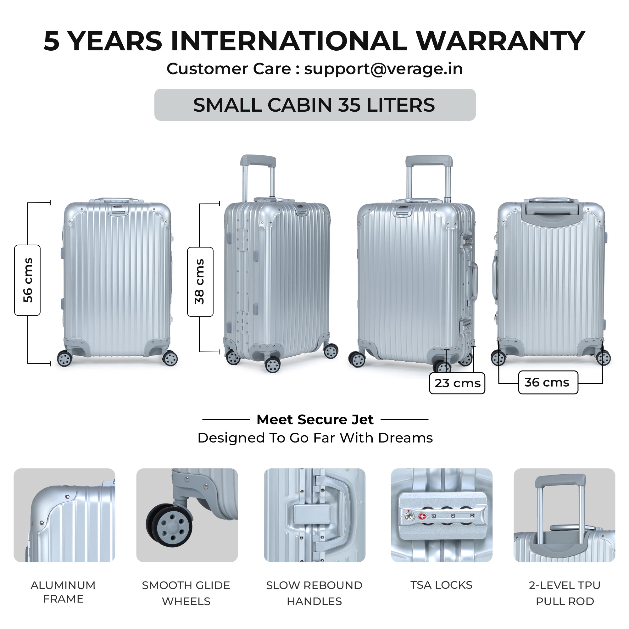 - Secure Jet - The Aluminium Cabin Size Luggage