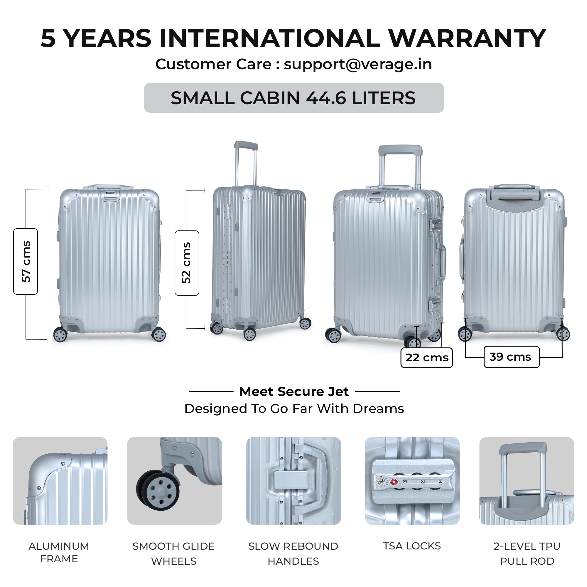 The Secure Jet- Aluminium Carry-On