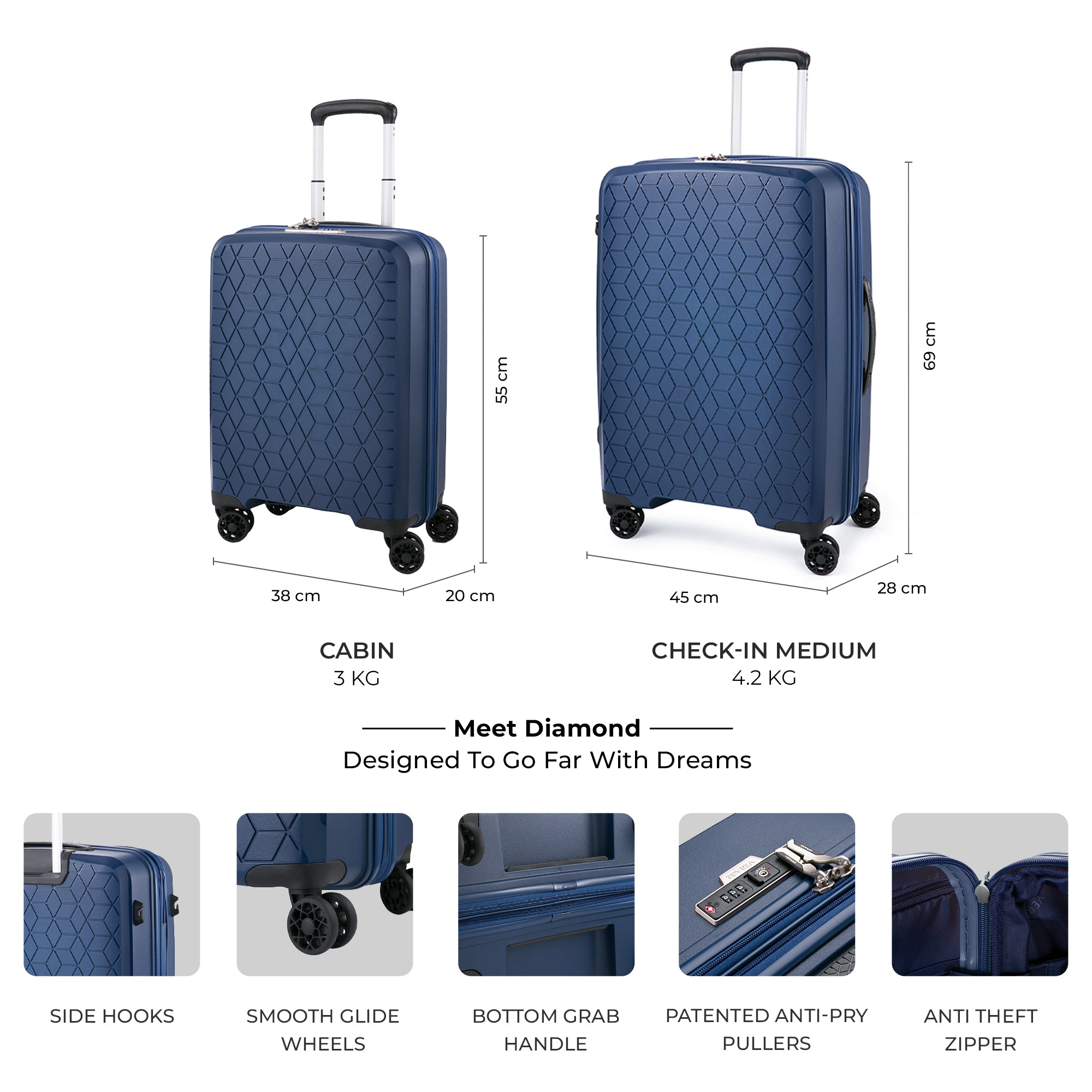 Diamond - Small Carry-On + Medium Check-In